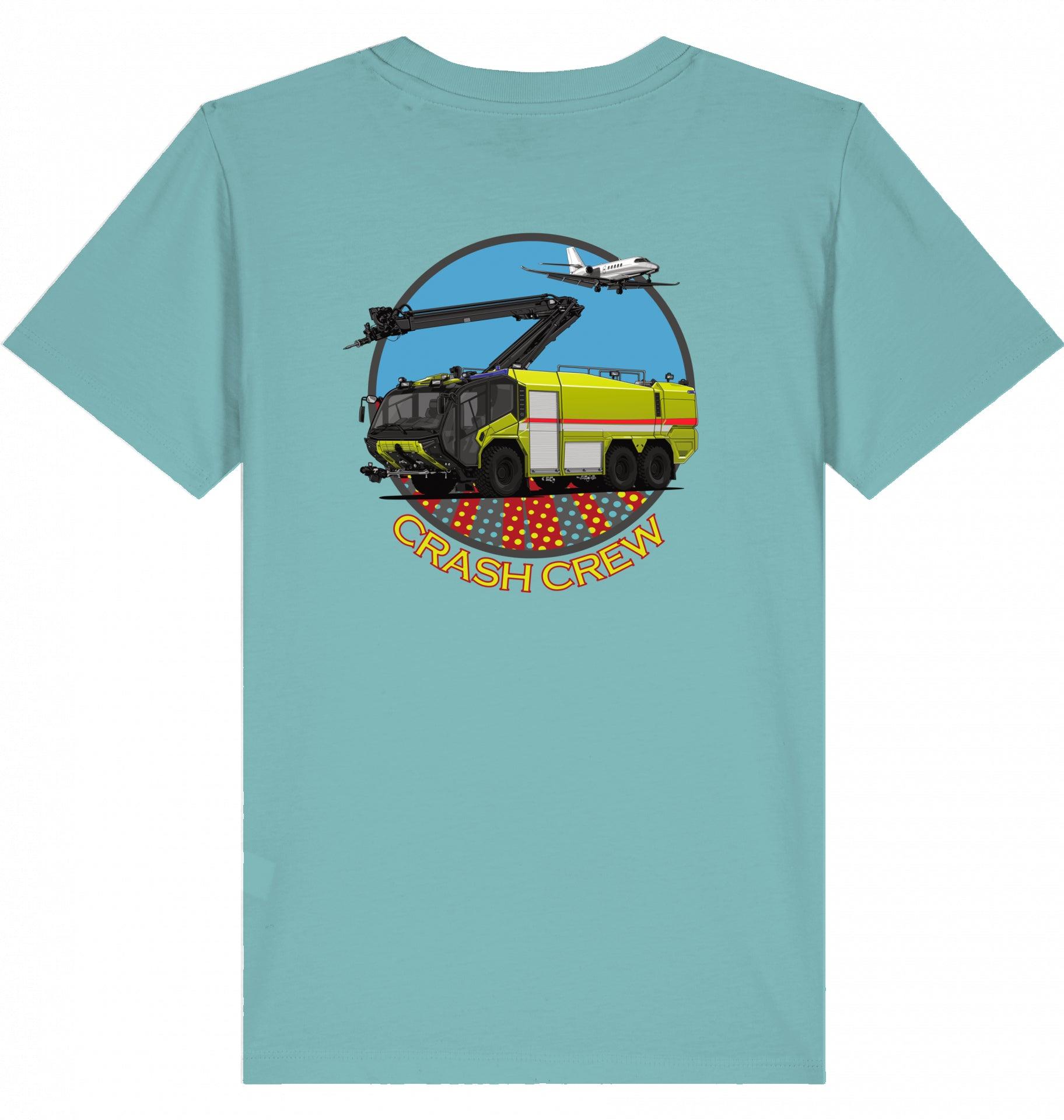Aviation Kids Aviation T-Shirt "Airport Rescue Fire Fighting ARFF" 2.0 Teal Monstera für Piloten, Crews, Kinder & Planespotter made by SUPERSONIC aero 4U