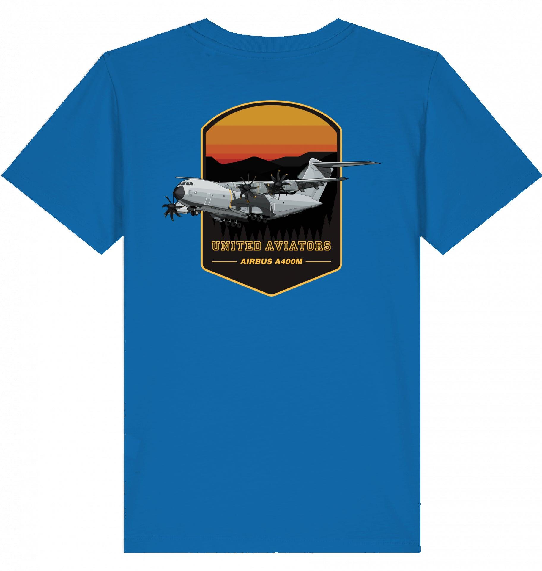 Aviation Kids Aviation T-Shirt United Aviators Airbus A400M Flugzeug2.0 Royal Blue für Piloten, Crews, Kinder & Planespotter made by SUPERSONIC aero 4U
