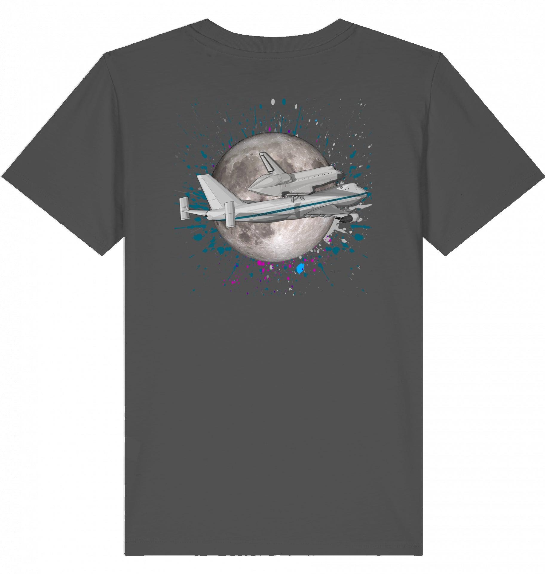 Aviation Kids Aviation T-Shirt Boeing 747 NASA Space Shuttle Transporter 2.0 Anthracite für Piloten, Crews, Kinder & Planespotter made by SUPERSONIC aero 4U