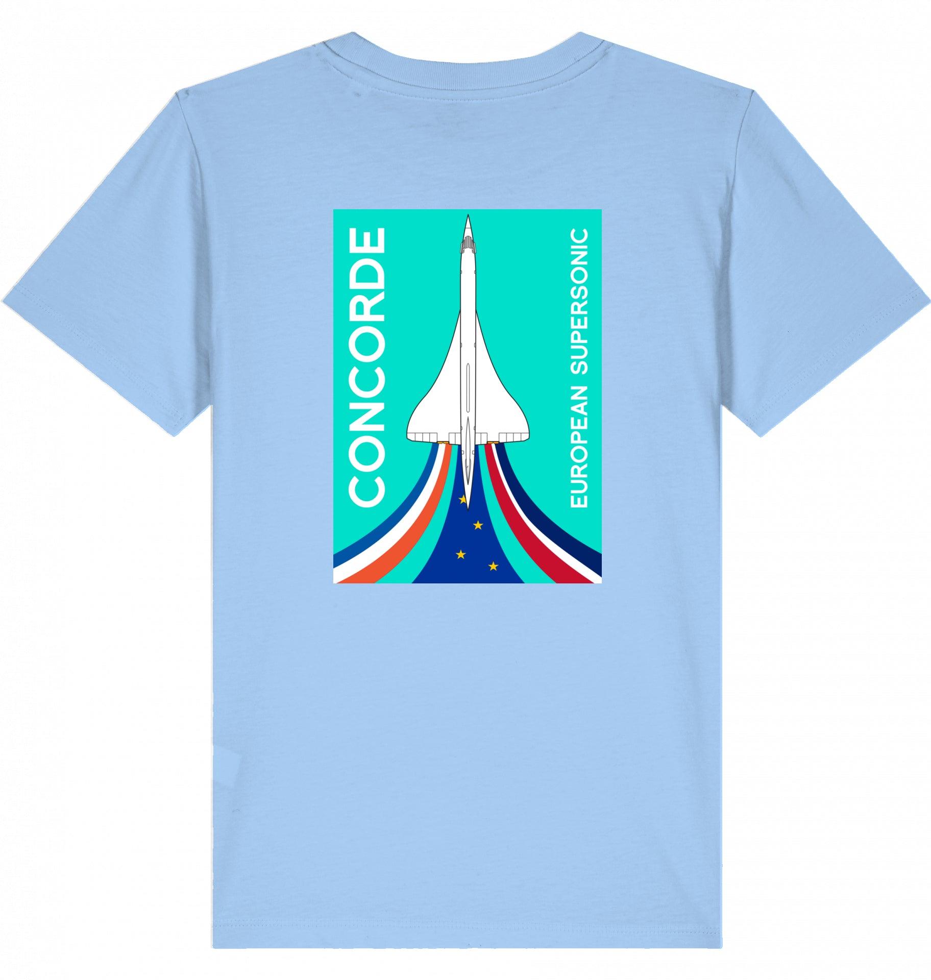 Aviation Kids Aviation T-Shirt "Concorde European Supersonic Aircraft", Concorde Flugzeug Tshirt Kinder, Überschallflugzeug Tshirt, made by SUPERSONIC aero 4U