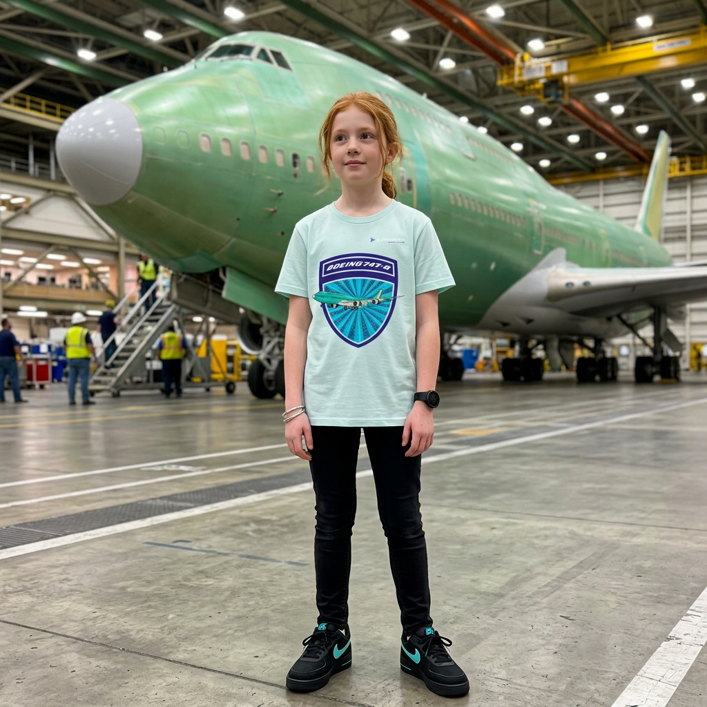 Boeing Kinder Tshirt, Boeing 747 Jumbojet Tshirt, Kids Tshirt Jumbojet, Kids Shirt 747-8