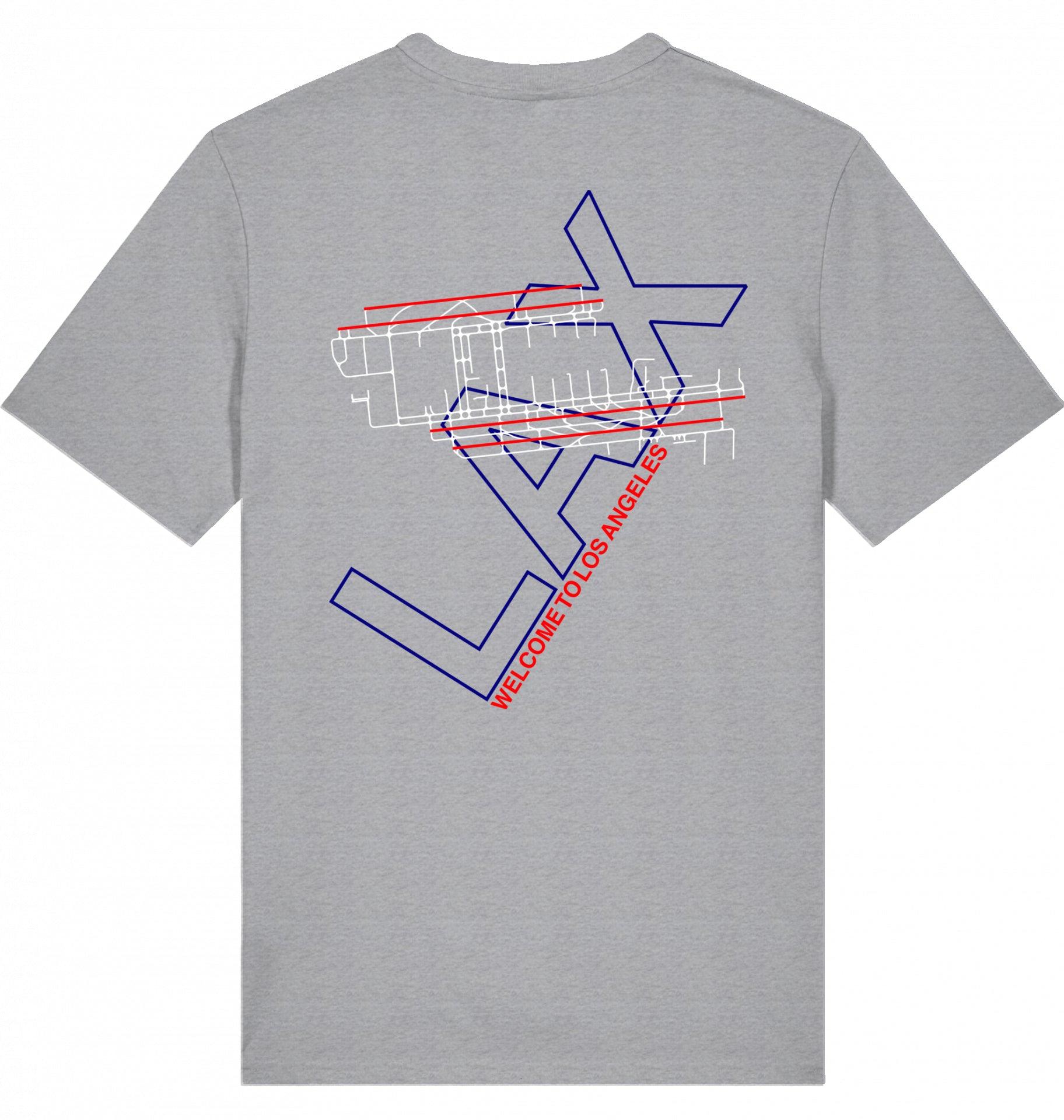 Aviation Airport T-Shirt "Los Angeles LAX Airportcode" Mid Heather Grey für Piloten, Crews, Kinder & Planespotter made by SUPERSONIC aero 4U