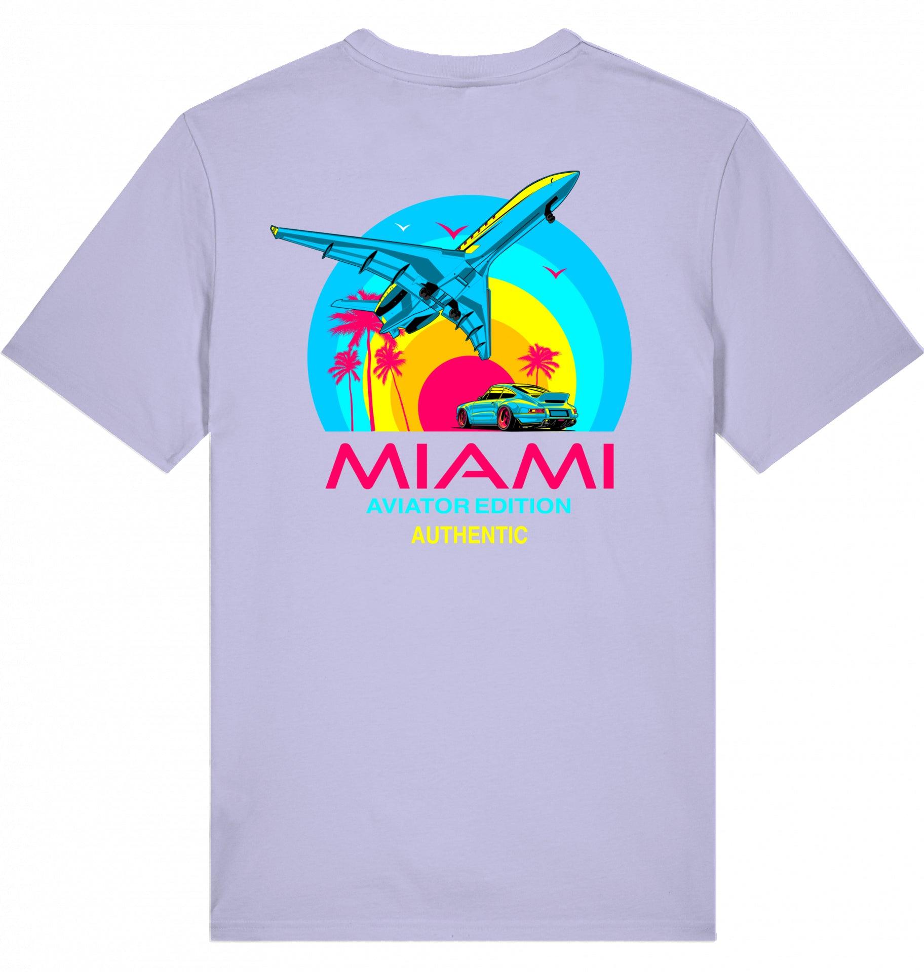 Aviation Flugzeug T-Shirt "Aviator Miami Summer" Lavender für Piloten, Crews, Kinder & Planespotter made by SUPERSONIC aero 4U