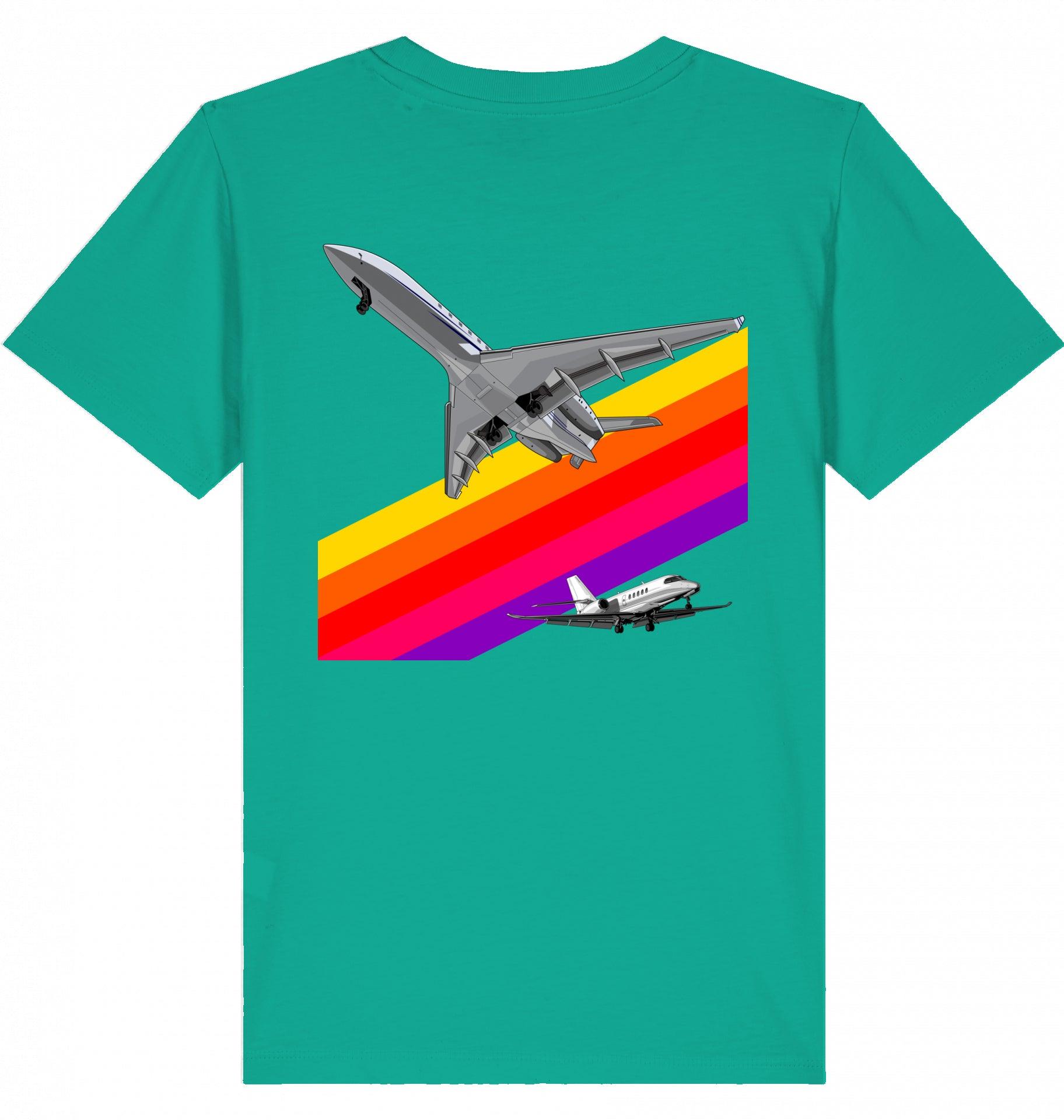 Aviation Kids Aviation T-Shirt "VHS 80ies Style - Business Aviation" 2.0 Go Green für Piloten, Crews, Kinder & Planespotter made by SUPERSONIC aero 4U