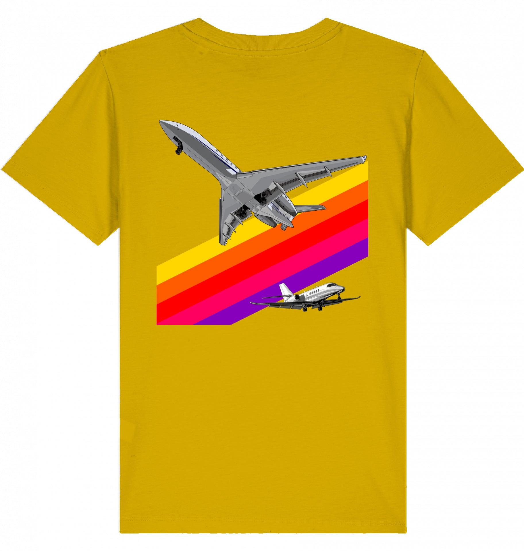 Aviation Kids Aviation T-Shirt "VHS 80ies Style - Business Aviation" 2.0 Ochre für Piloten, Crews, Kinder & Planespotter made by SUPERSONIC aero 4U