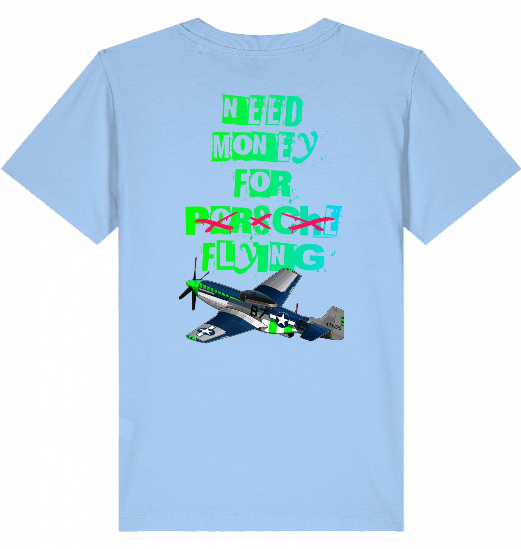 Aviation Kids Aviation T-Shirt "Need Money for Flying" 2.0 Blue Soul für Piloten, Crews, Kinder & Planespotter made by SUPERSONIC aero 4U