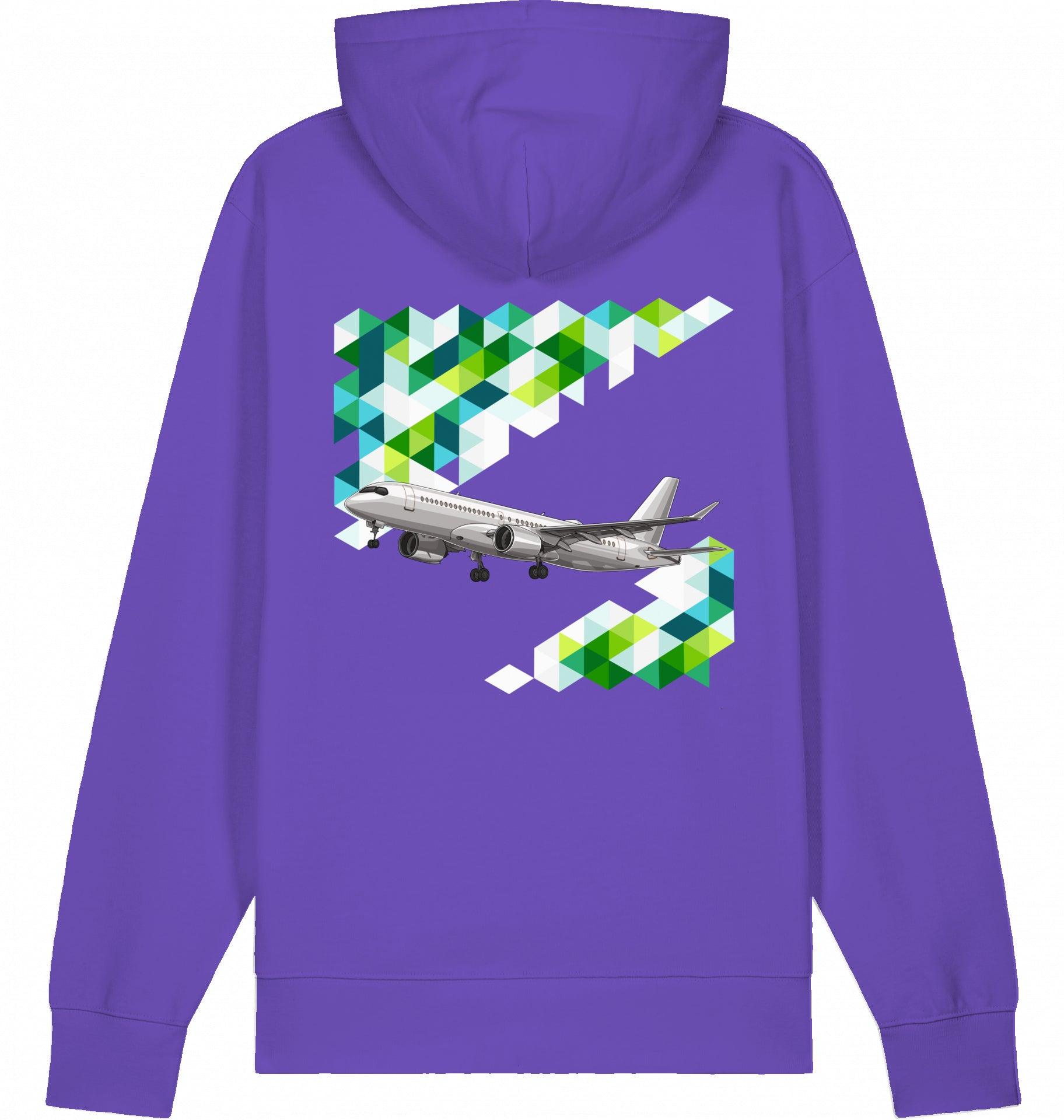 Aviation Flugzeug Hoodie Airbus A220 für Airbuslovers Purple Love für Piloten, Crews, Kinder & Planespotter made by SUPERSONIC aero 4U