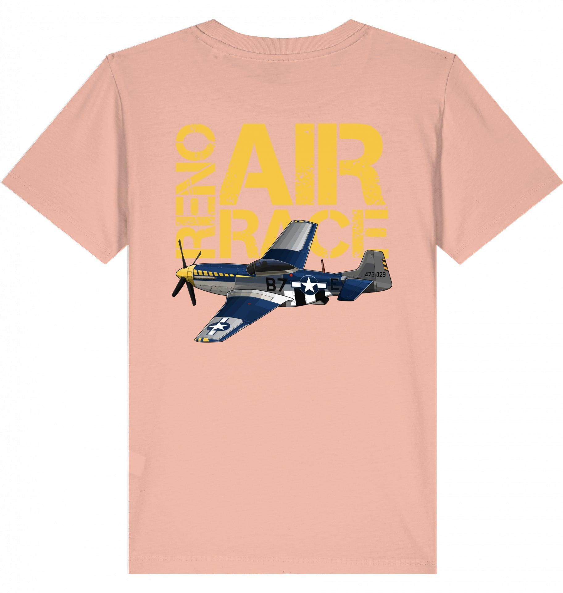Aviation Kids Aviation T-Shirt "Reno Air Race Mustang P-51" 2.0 Fraiche Peche für Piloten, Crews, Kinder & Planespotter made by SUPERSONIC aero 4U