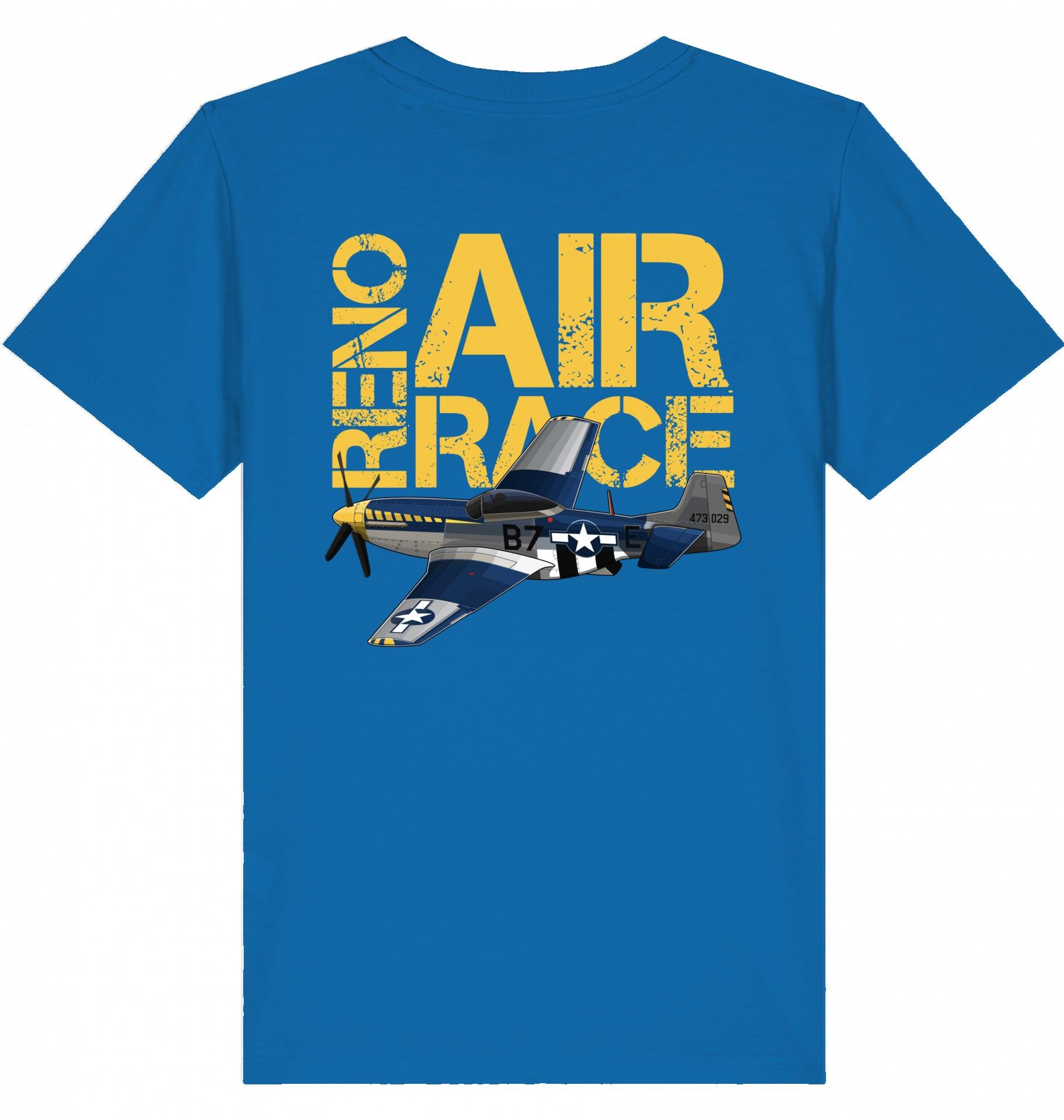 Aviation Kids Aviation T-Shirt "Reno Air Race Mustang P-51" 2.0 Royal Blue für Piloten, Crews, Kinder & Planespotter made by SUPERSONIC aero 4U