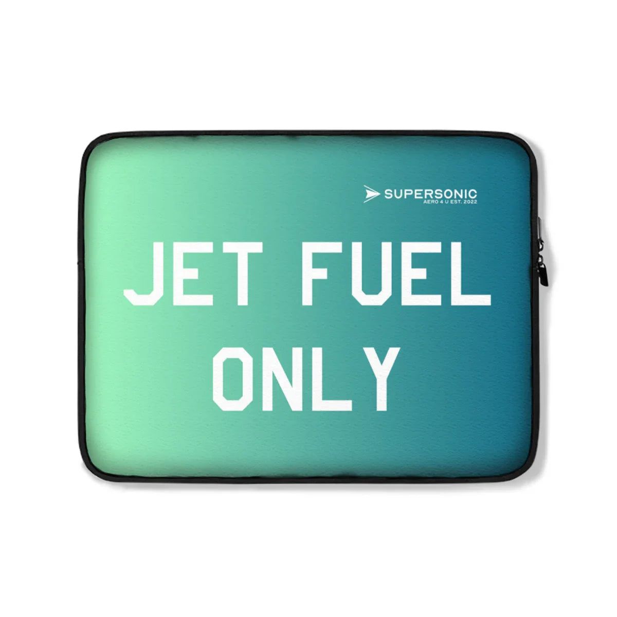 Aviation Crew Tech Bag | Premium Laptop Tasche im Jet Fuel Only Design White One Size für Piloten, Crews, Kinder & Planespotter made by SUPERSONIC aero 4U