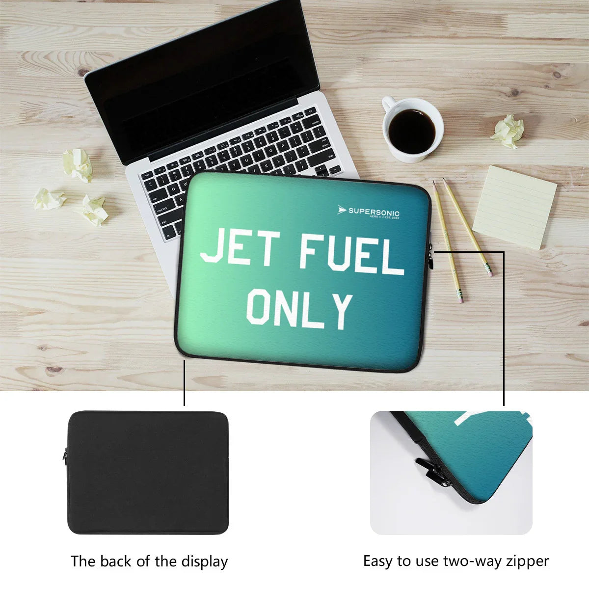 Aviation Crew Tech Bag | Premium Laptop Tasche im Jet Fuel Only Design für Piloten, Crews, Kinder & Planespotter made by SUPERSONIC aero 4U
