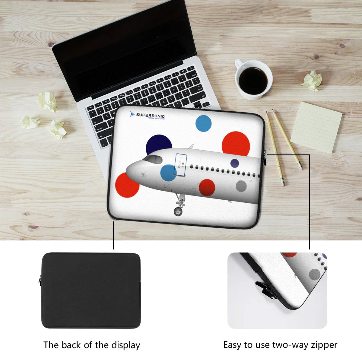 Aviation Airbus Laptop & EFB Tasche | A320 Design für Piloten & Crews für Piloten, Crews, Kinder & Planespotter made by SUPERSONIC aero 4U