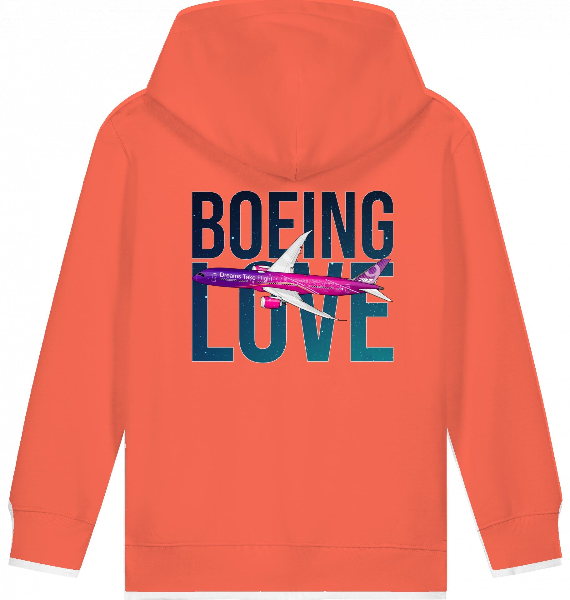 Aviation Kids Hoodie Boeing Love 787 Dreamliner Fiesta für Piloten, Crews, Kinder & Planespotter made by SUPERSONIC aero 4U
