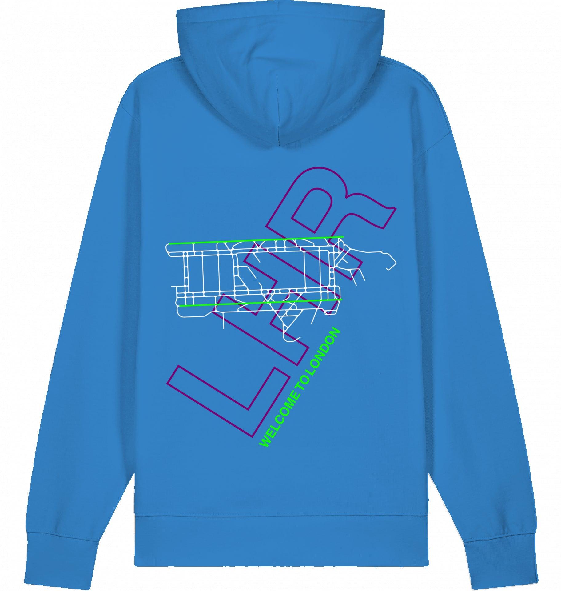 Aviation London Heathrow LHR Airport Hoodie 2.0 Mindful Blue für Piloten, Crews, Kinder & Planespotter made by SUPERSONIC aero 4U