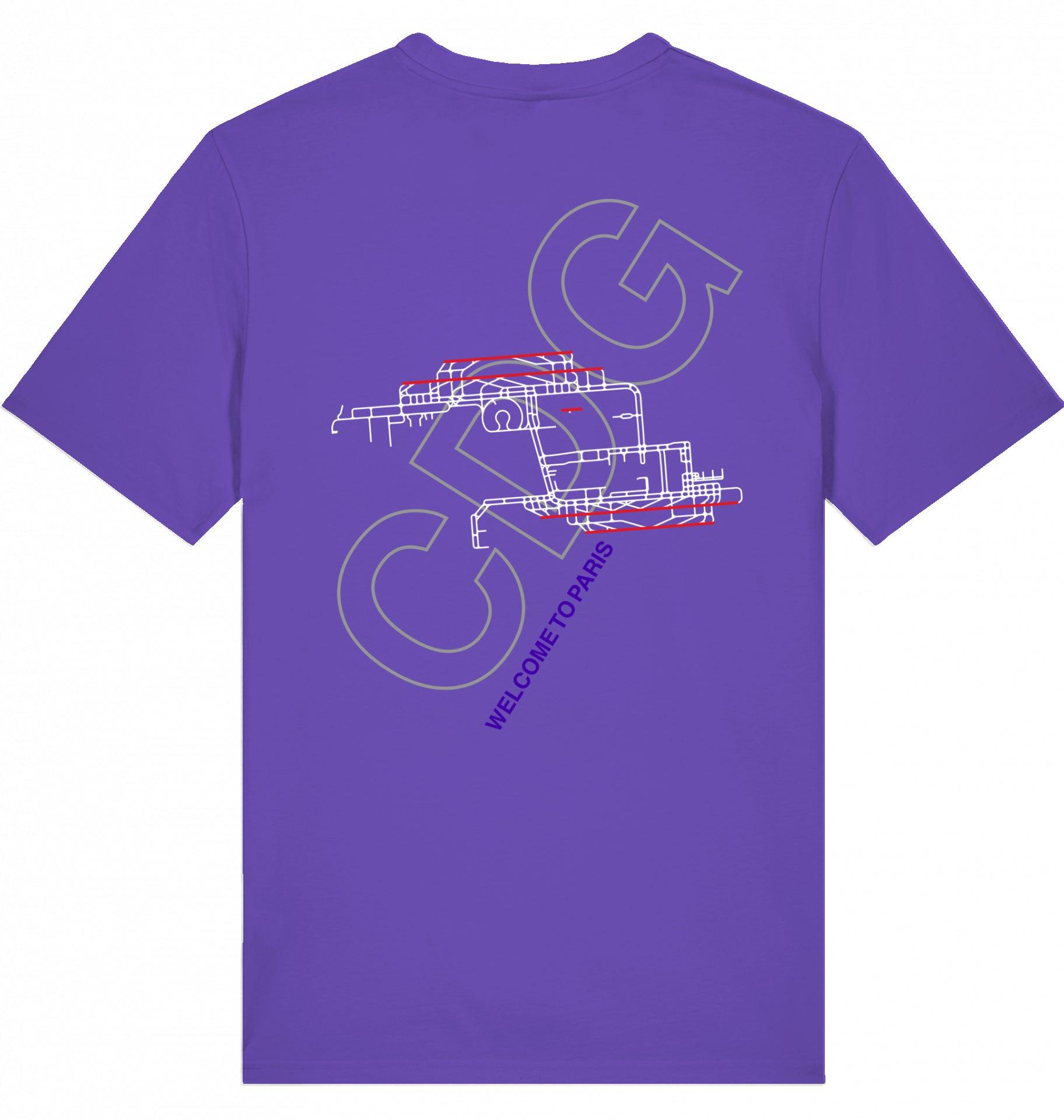 Aviation Airport T-Shirt "Paris Carles de Gaulle CDG Airportcode" Purple Love für Piloten, Crews, Kinder & Planespotter made by SUPERSONIC aero 4U