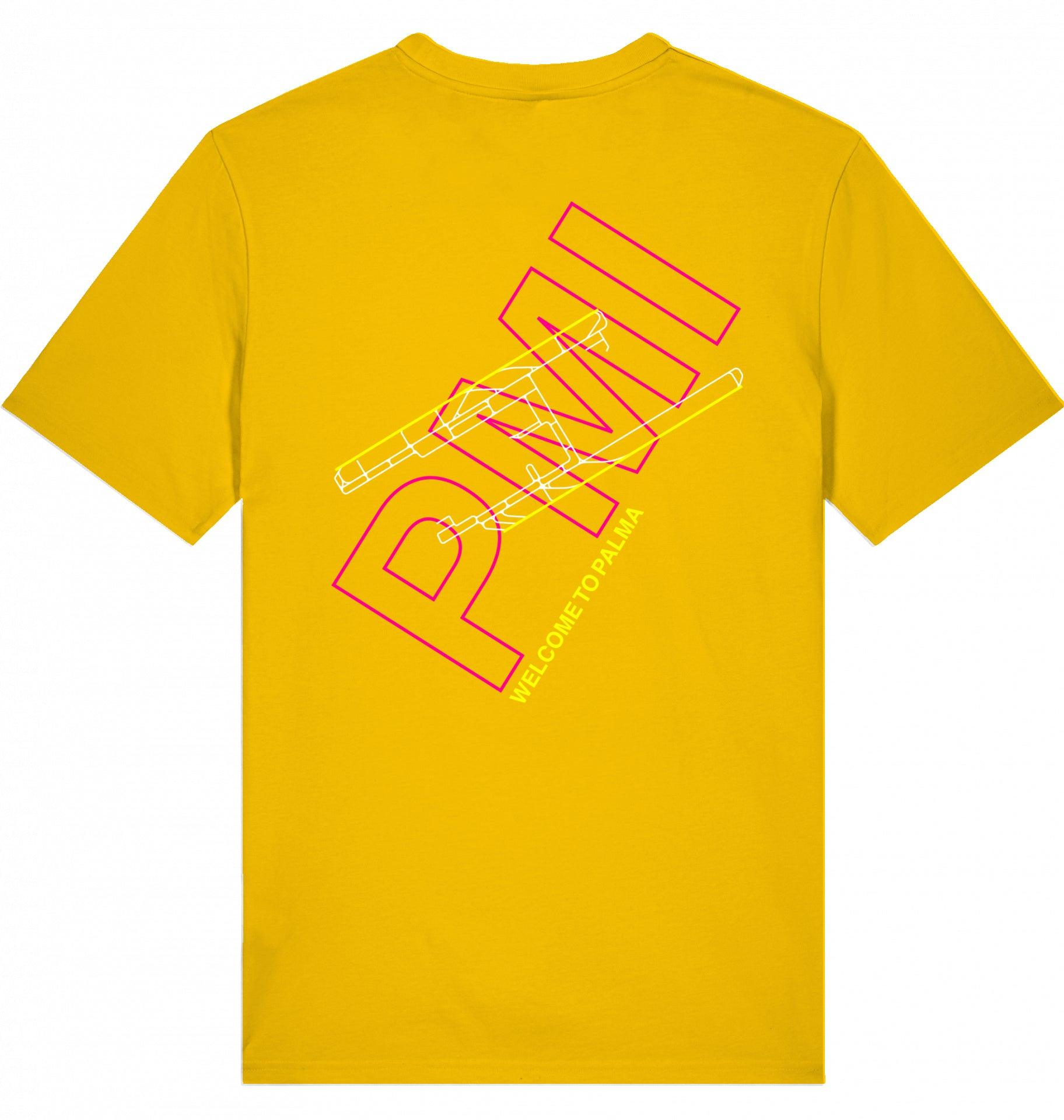 Aviation Airport T-Shirt "Palma de Mallorca PMI Airportcode" Spectra Yellow für Piloten, Crews, Kinder & Planespotter made by SUPERSONIC aero 4U