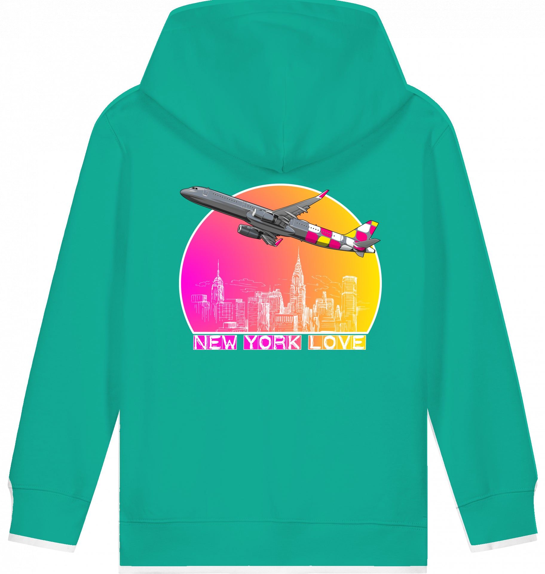 Aviation Kids Flugzeug Hoodie Airbus A321 New York für Piloten, Crews, Kinder & Planespotter made by SUPERSONIC aero 4U