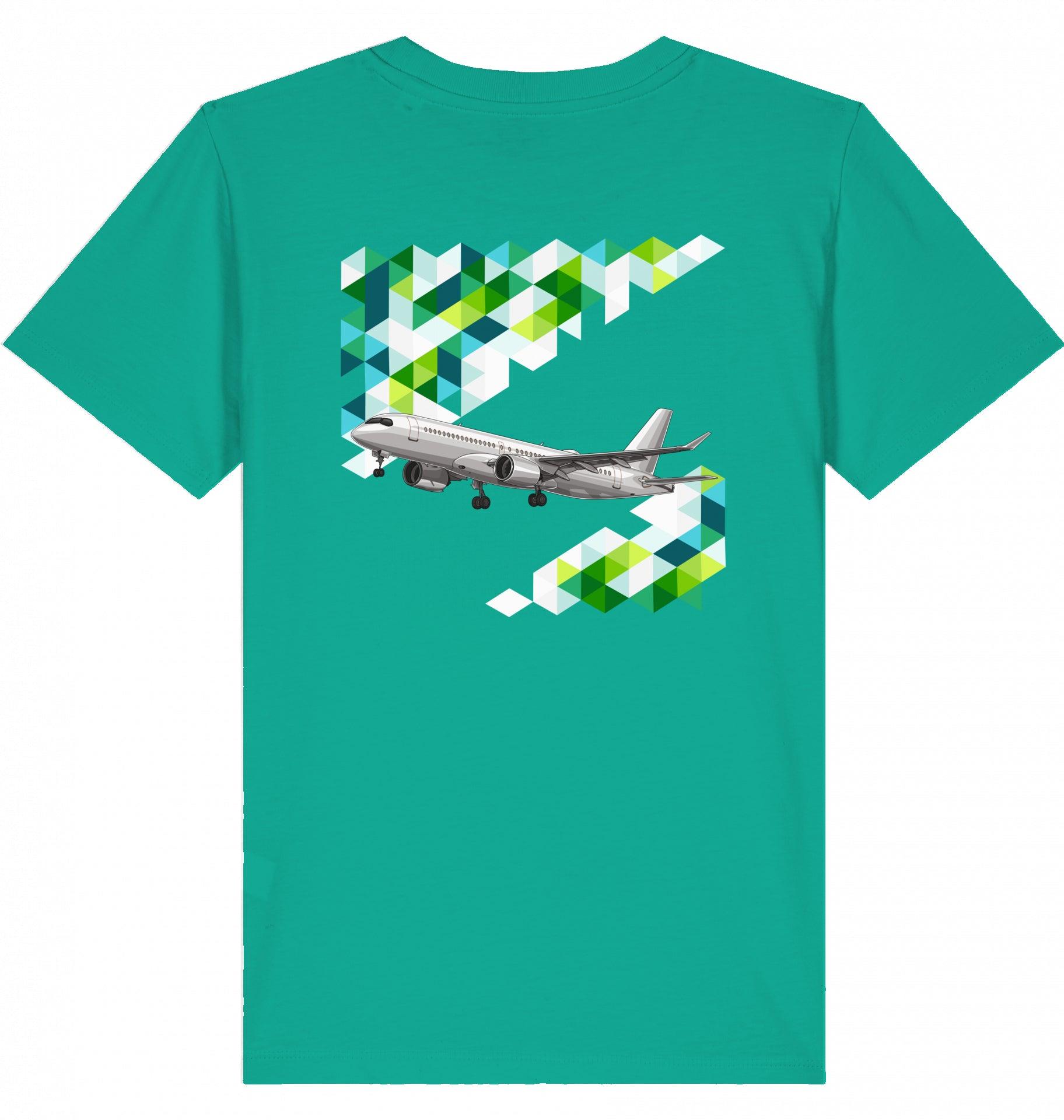 Aviation Kids Aviation T-Shirt Airbus A220 Flugzeug 2.0 Go Green für Piloten, Crews, Kinder & Planespotter made by SUPERSONIC aero 4U