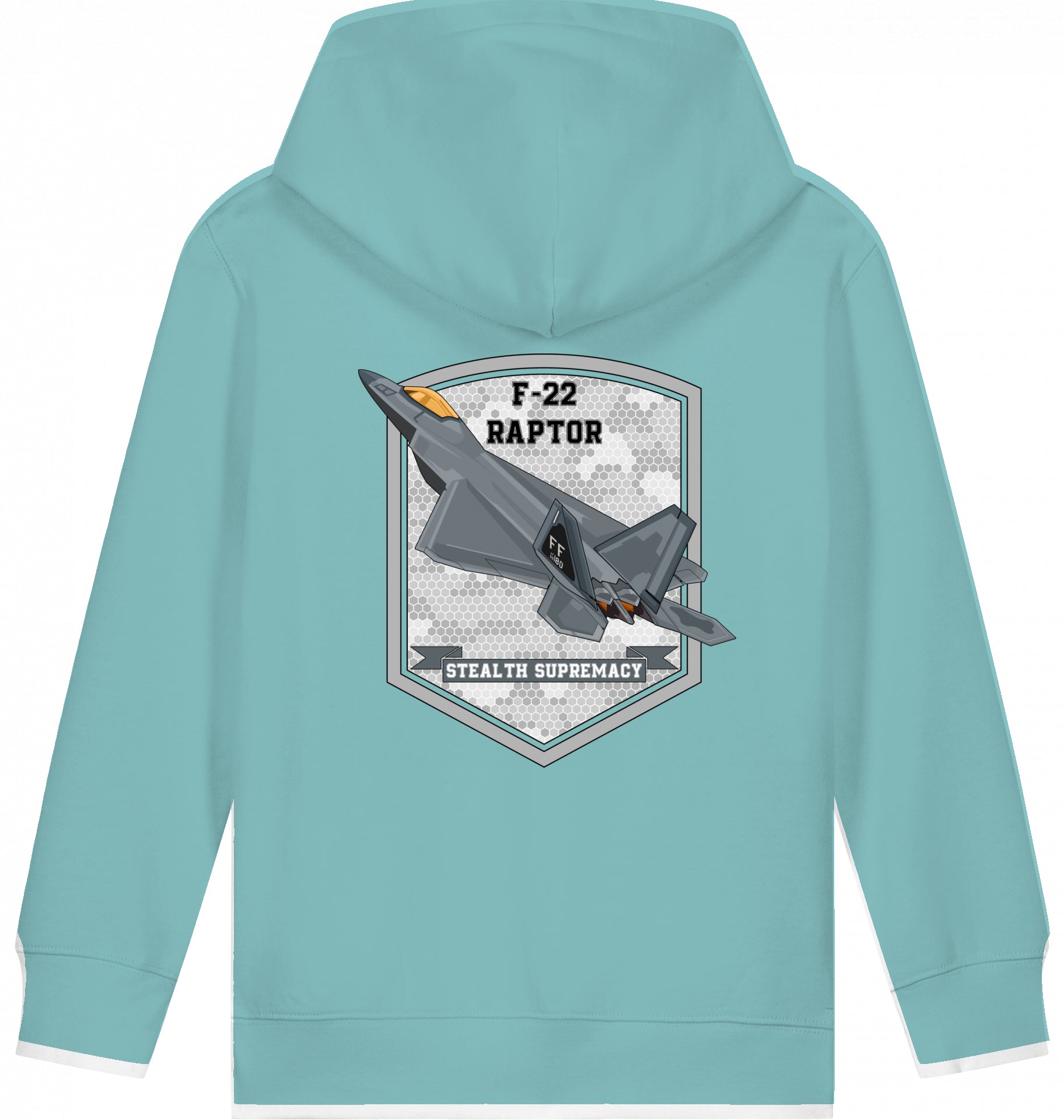 Kids Flugzeug Hoodie F-22 Raptor Stealth Supremacy