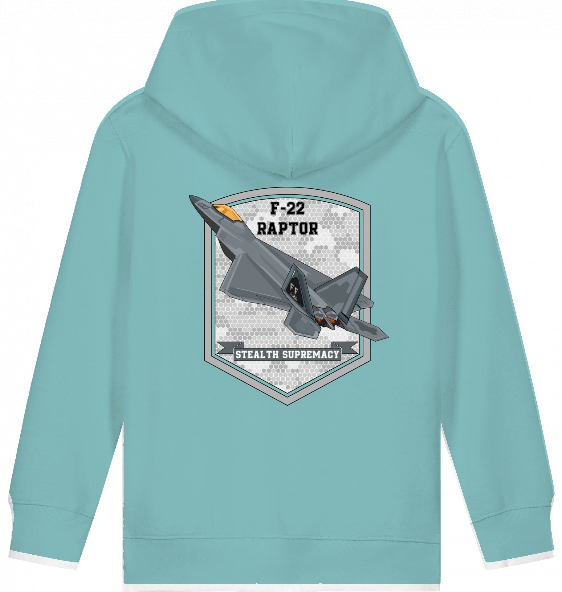Aviation Kids Flugzeug Hoodie F-22 Raptor Stealth Supremacy für Piloten, Crews, Kinder & Planespotter made by SUPERSONIC aero 4U