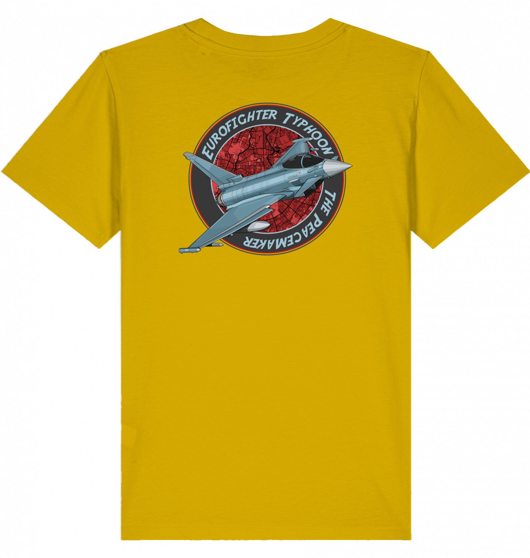 Aviation Kids Aviation T-Shirt "Eurofighter Typhoon - The Peacemaker" 2.0 Ochre für Piloten, Crews, Kinder & Planespotter made by SUPERSONIC aero 4U