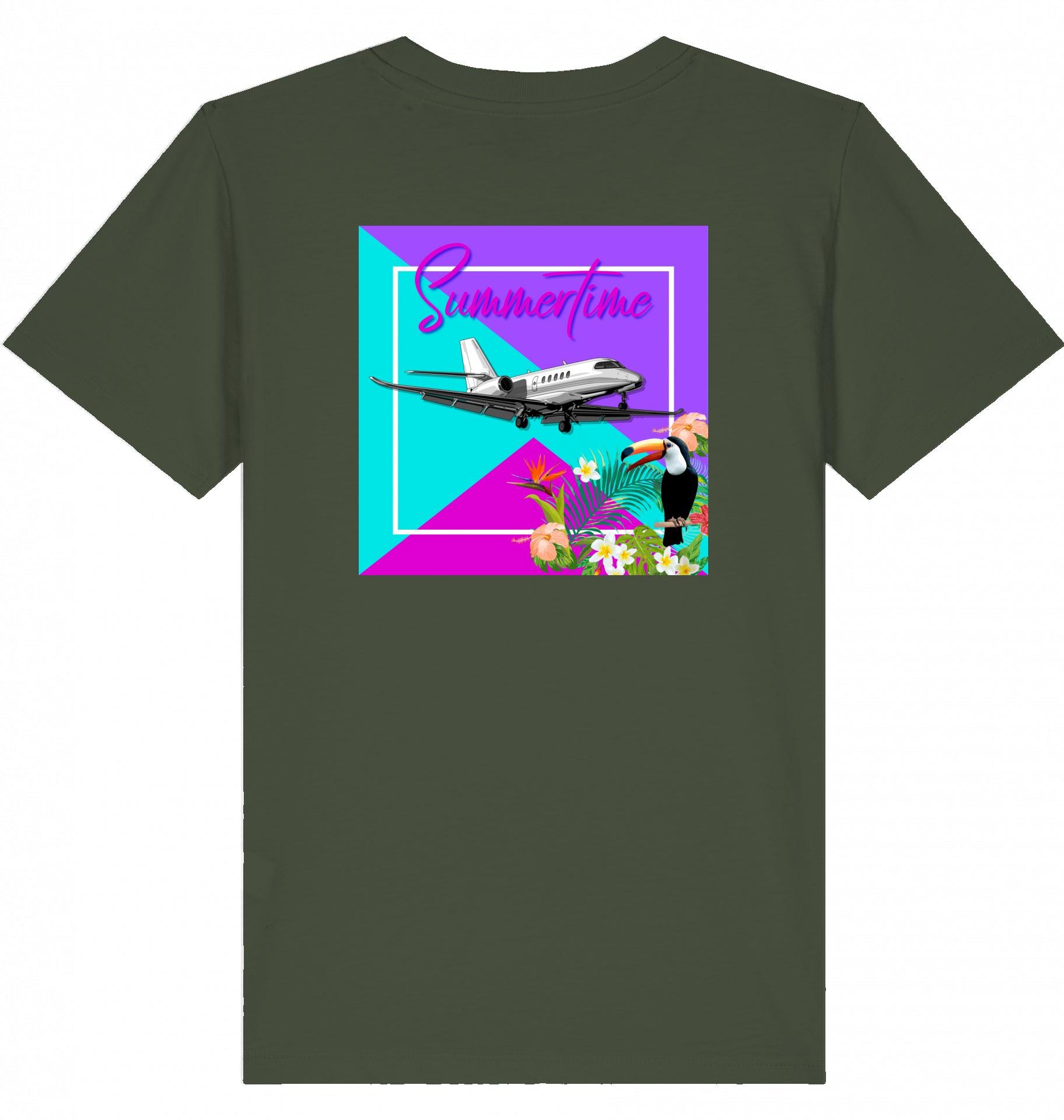 Aviation Kids Aviation T-Shirt "Summertime in Aviation" Cessna Citation Latitude Business Jet 2.0 Khaki für Piloten, Crews, Kinder & Planespotter made by SUPERSONIC aero 4U