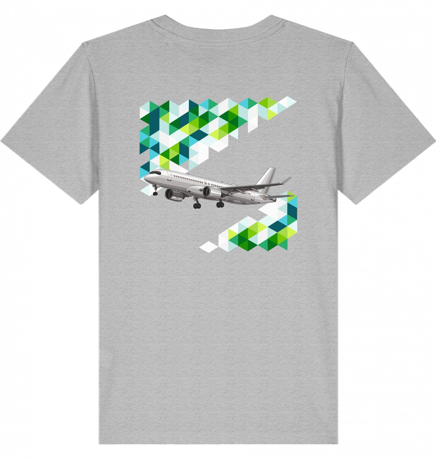 Aviation Kids Aviation T-Shirt Airbus A220 Flugzeug 2.0 Heather Grey für Piloten, Crews, Kinder & Planespotter made by SUPERSONIC aero 4U