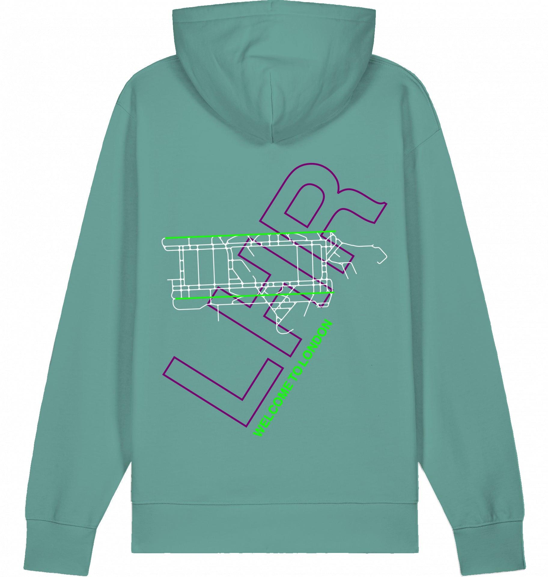Aviation London Heathrow LHR Airport Hoodie 2.0 Green Bay für Piloten, Crews, Kinder & Planespotter made by SUPERSONIC aero 4U