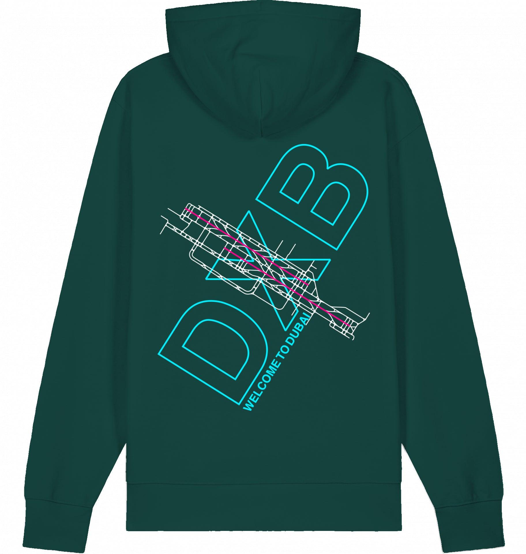 Aviation Dubai DXB Airport Hoodie 2.0 Glazed Green für Piloten, Crews, Kinder & Planespotter made by SUPERSONIC aero 4U