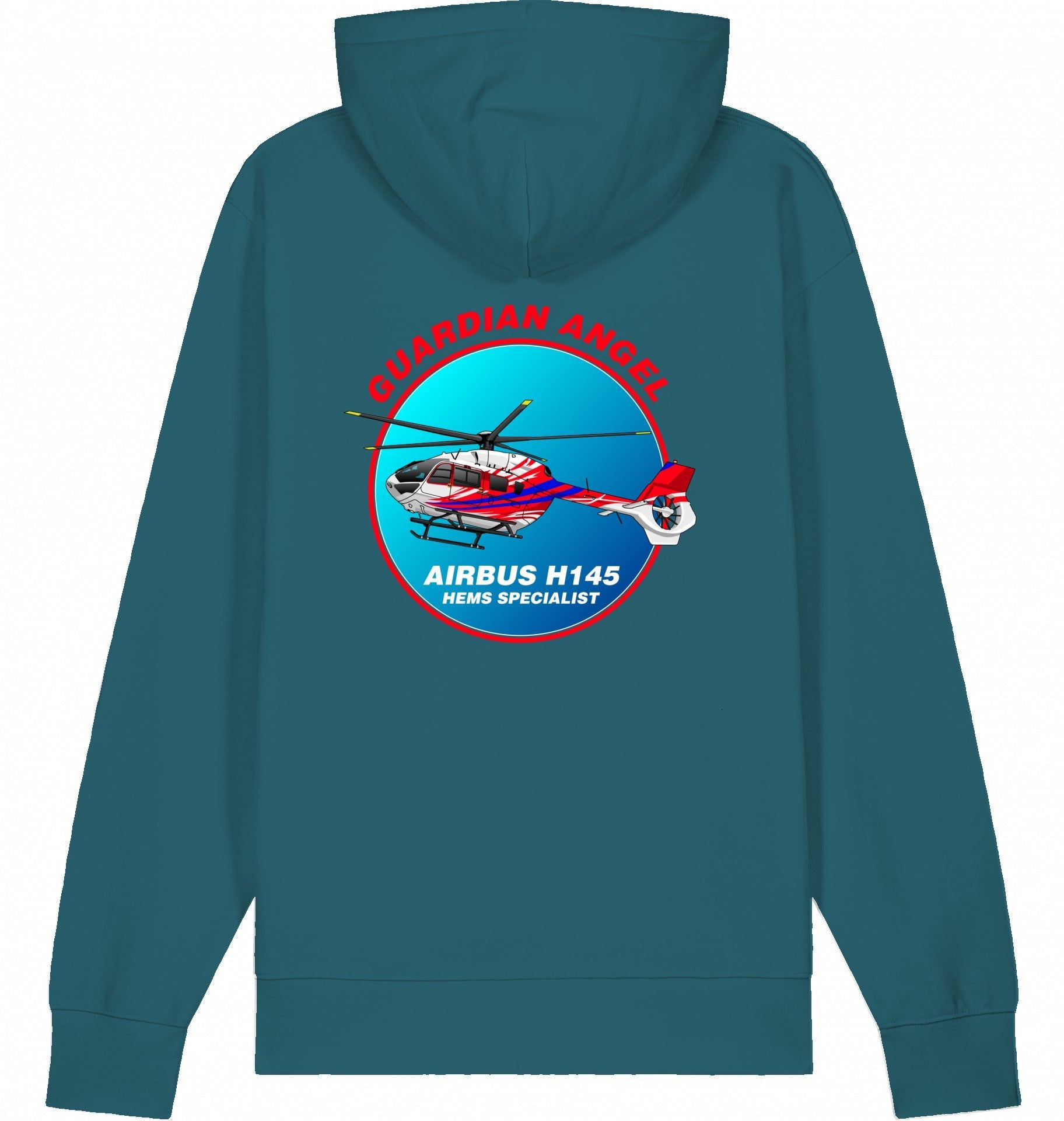Aviation Helicopter Hoodie Airbus H145 Guardian Angel für Piloten, Crews, Kinder & Planespotter made by SUPERSONIC aero 4U