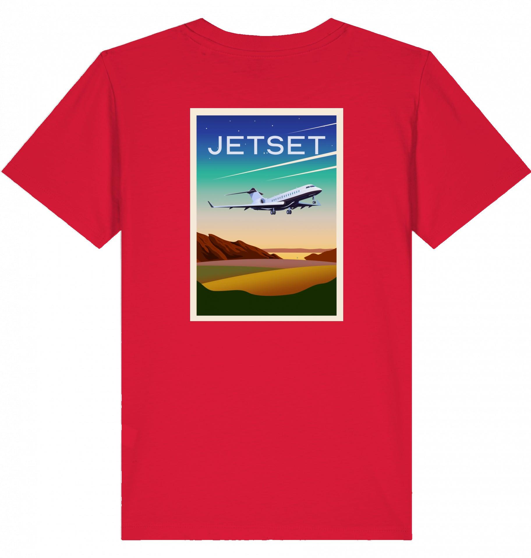 Aviation Kids Aviation T-Shirt "Jetset - Bombardier Global Express" 2.0 Red für Piloten, Crews, Kinder & Planespotter made by SUPERSONIC aero 4U