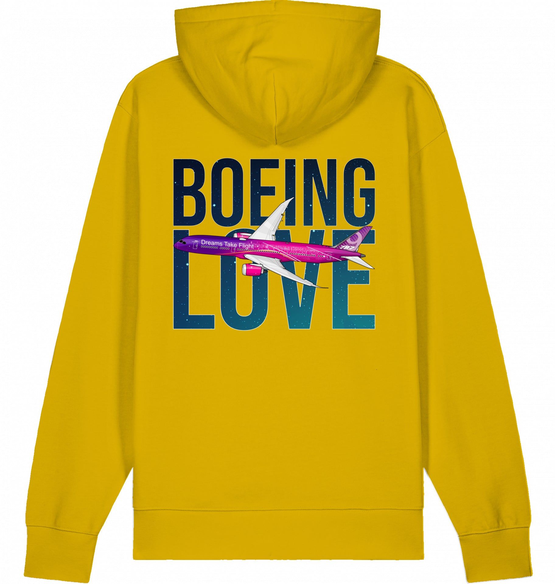 Aviation Flugzeug Hoodie Boeing Love 787 Dreamliner Ochre für Piloten, Crews, Kinder & Planespotter made by SUPERSONIC aero 4U