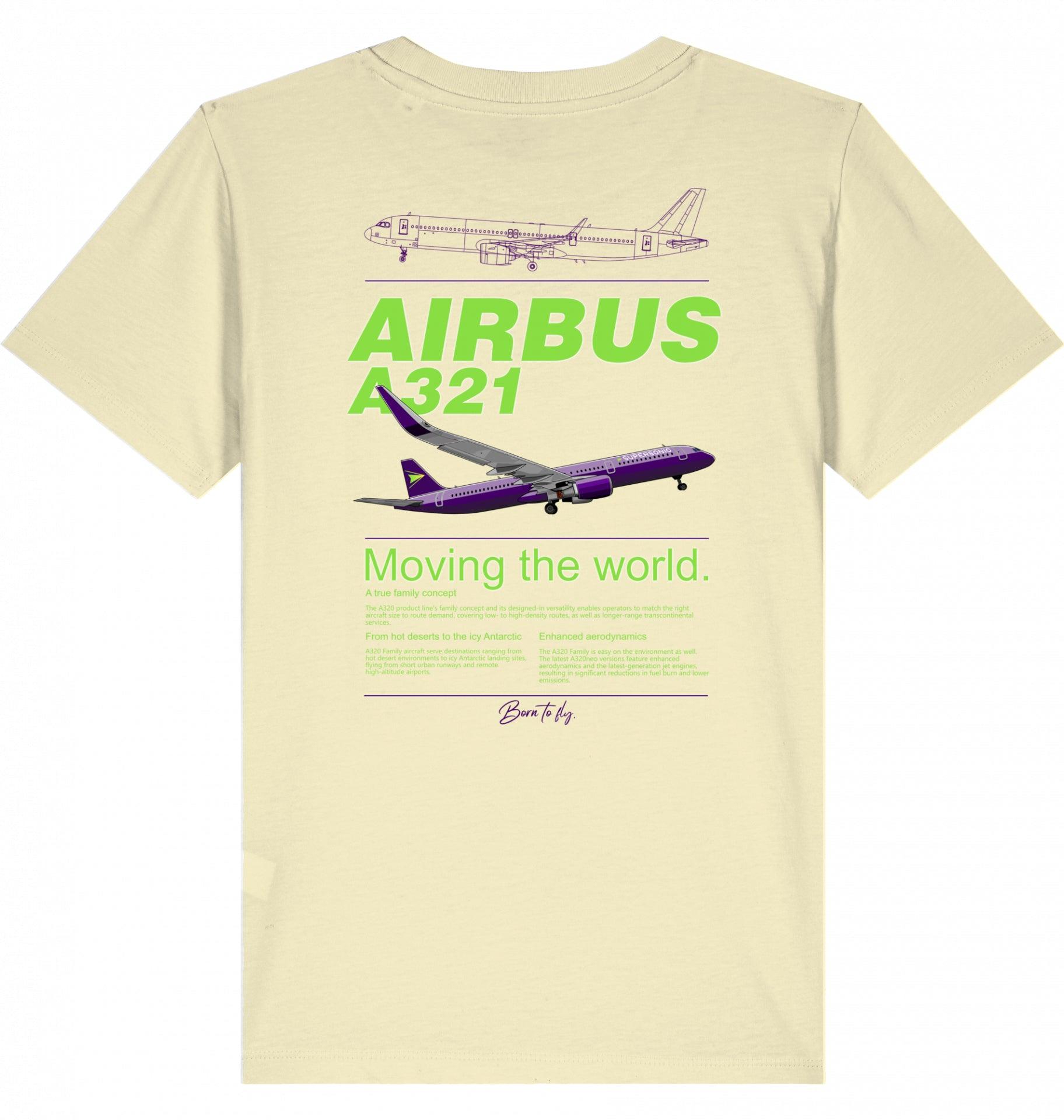Aviation Kids Aviation T-Shirt "Airbus A321 Neo Flugzeug" 2.0 Butter für Piloten, Crews, Kinder & Planespotter made by SUPERSONIC aero 4U