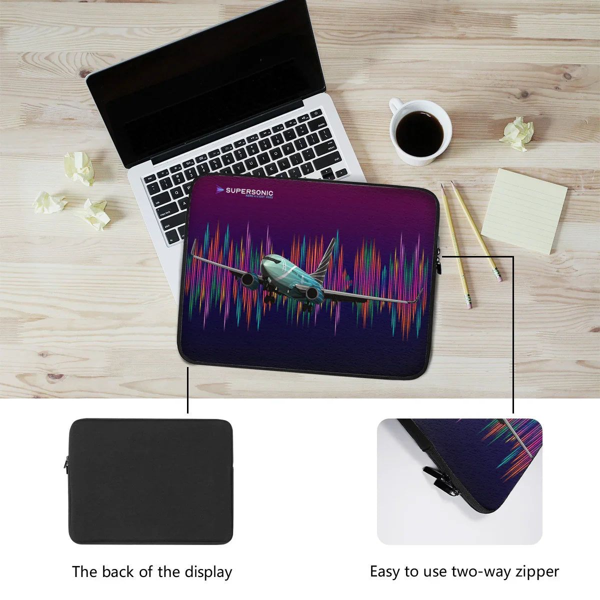 Aviation Cockpit Tech Protection | Boeing 737 Laptop & EFB Tasche für Crews für Piloten, Crews, Kinder & Planespotter made by SUPERSONIC aero 4U