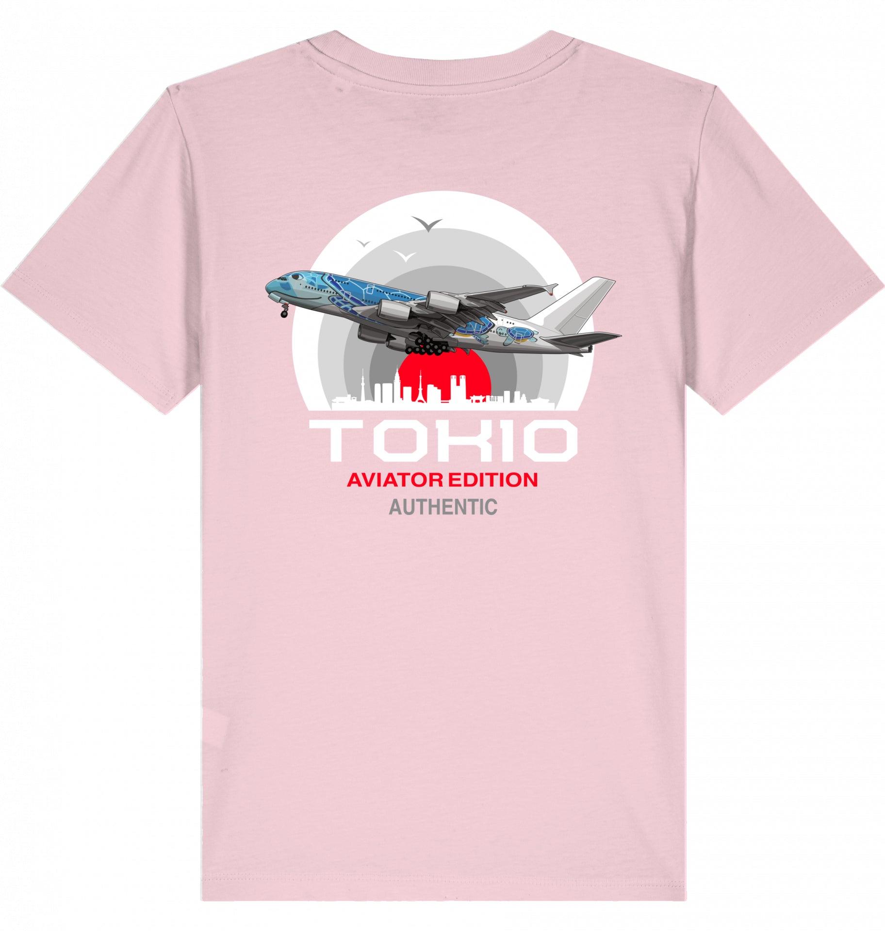 Aviation Kids Aviation T-Shirt "Aviator Tokio Summer" 2.0 Cotton Pink für Piloten, Crews, Kinder & Planespotter made by SUPERSONIC aero 4U