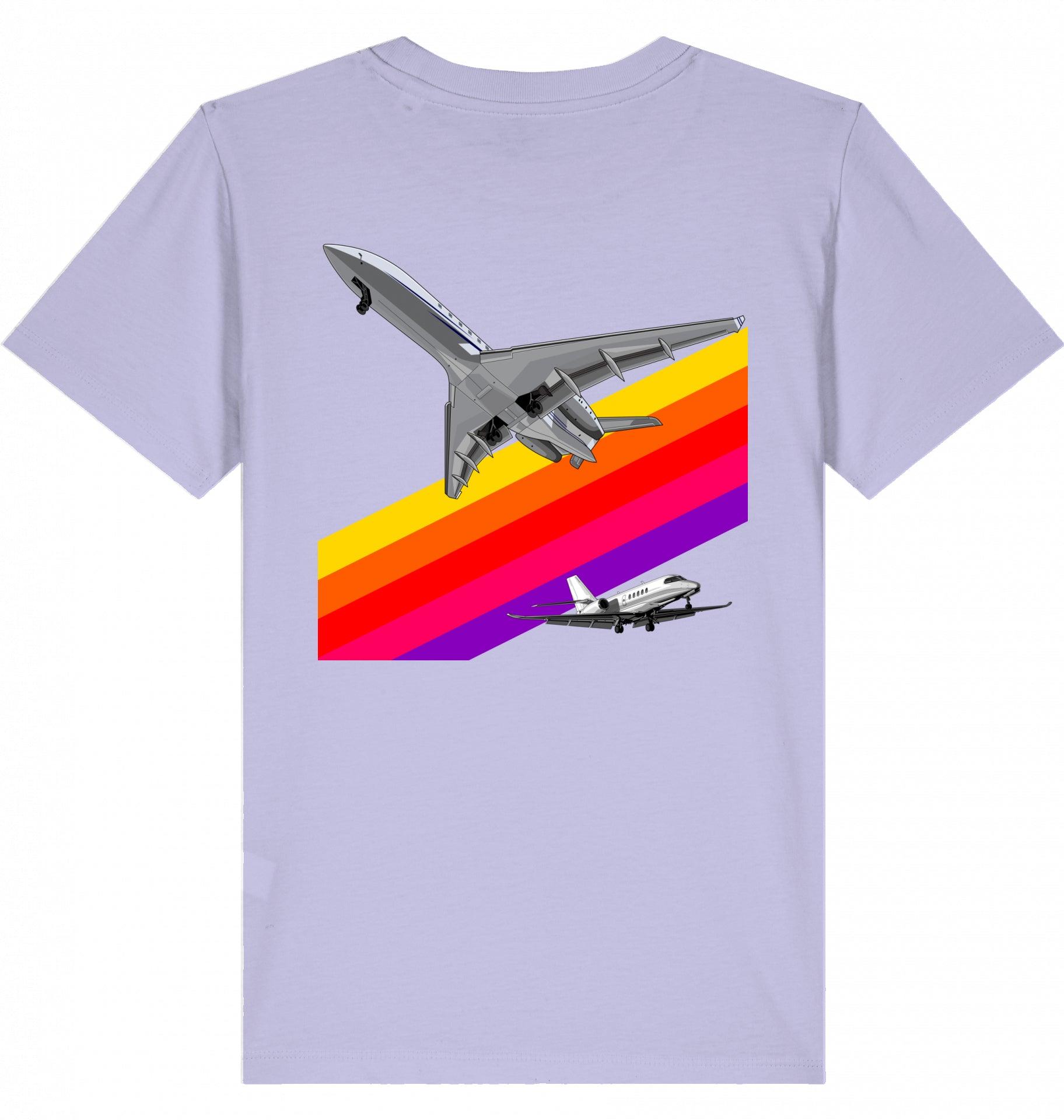 Aviation Kids Aviation T-Shirt "VHS 80ies Style - Business Aviation" 2.0 Lavender für Piloten, Crews, Kinder & Planespotter made by SUPERSONIC aero 4U