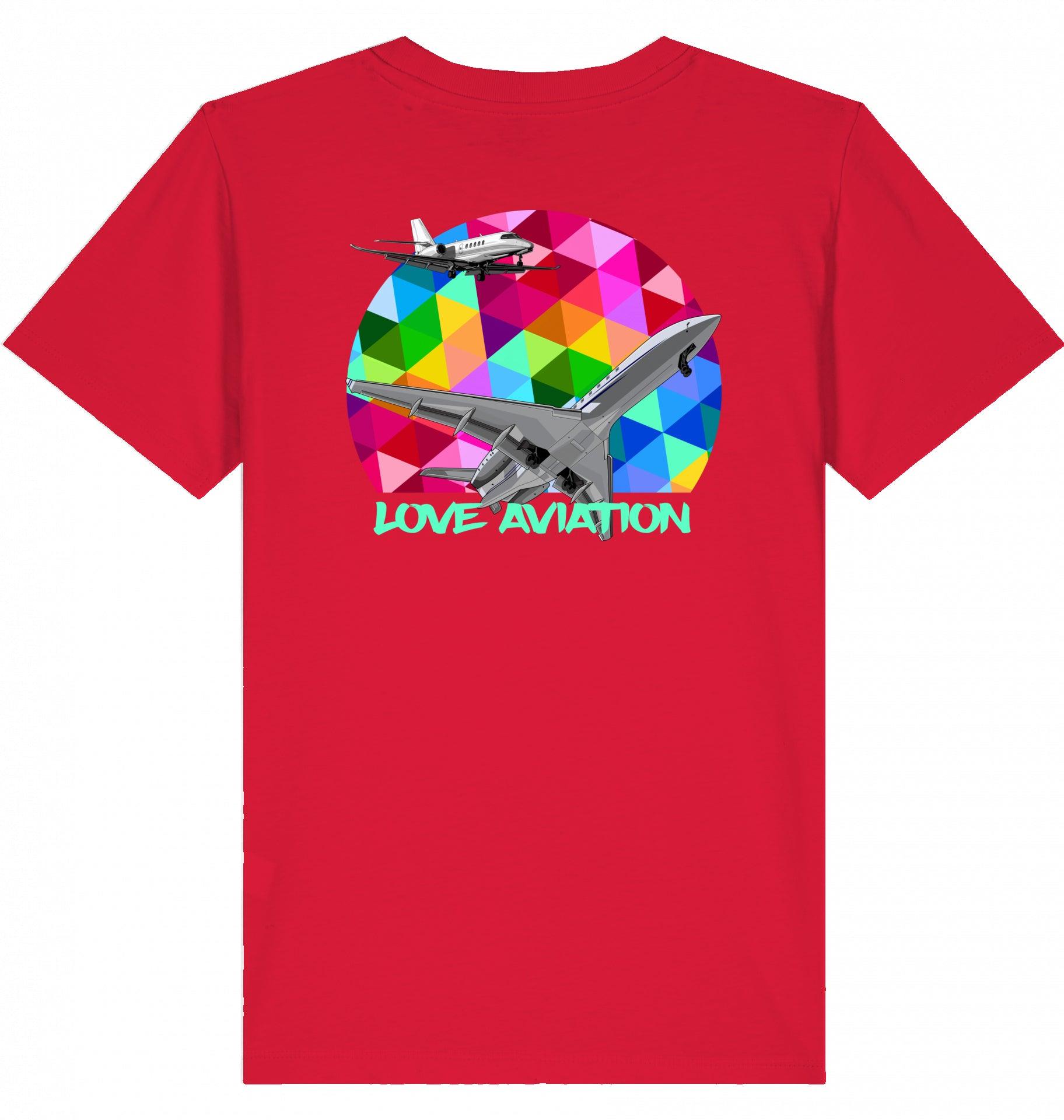 Aviation Kids Aviation T-Shirt "Love Aviation" Flugzeuge 2.0 Red für Piloten, Crews, Kinder & Planespotter made by SUPERSONIC aero 4U