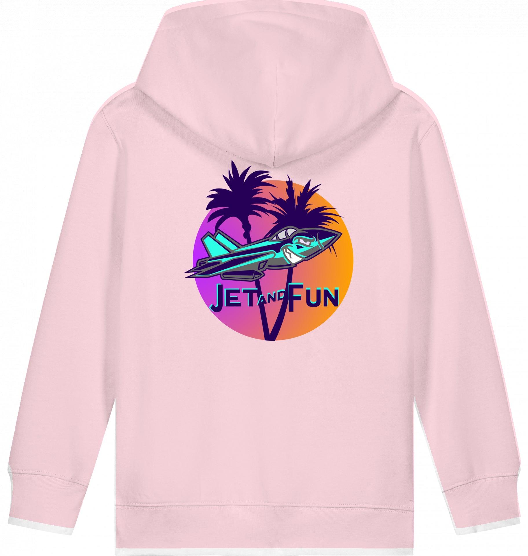 Aviation Kids Aviation Flugzeug Hoodie "Jet and Fun" Cotton Pink für Piloten, Crews, Kinder & Planespotter made by SUPERSONIC aero 4U