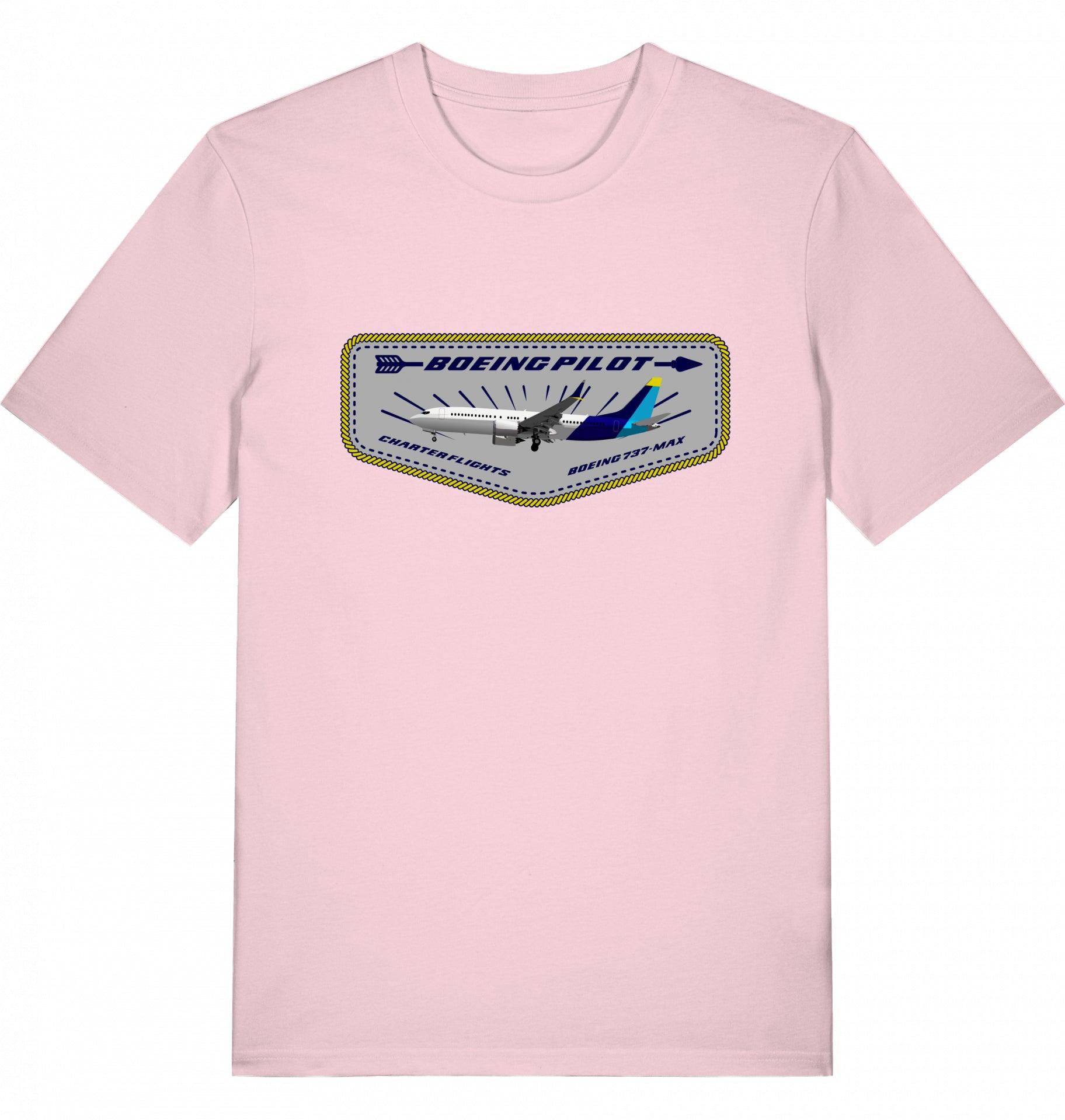 Aviation Flugzeug T-Shirt Boeing 737 Max Pilot Cotton Pink für Piloten, Crews, Kinder & Planespotter made by SUPERSONIC aero 4U