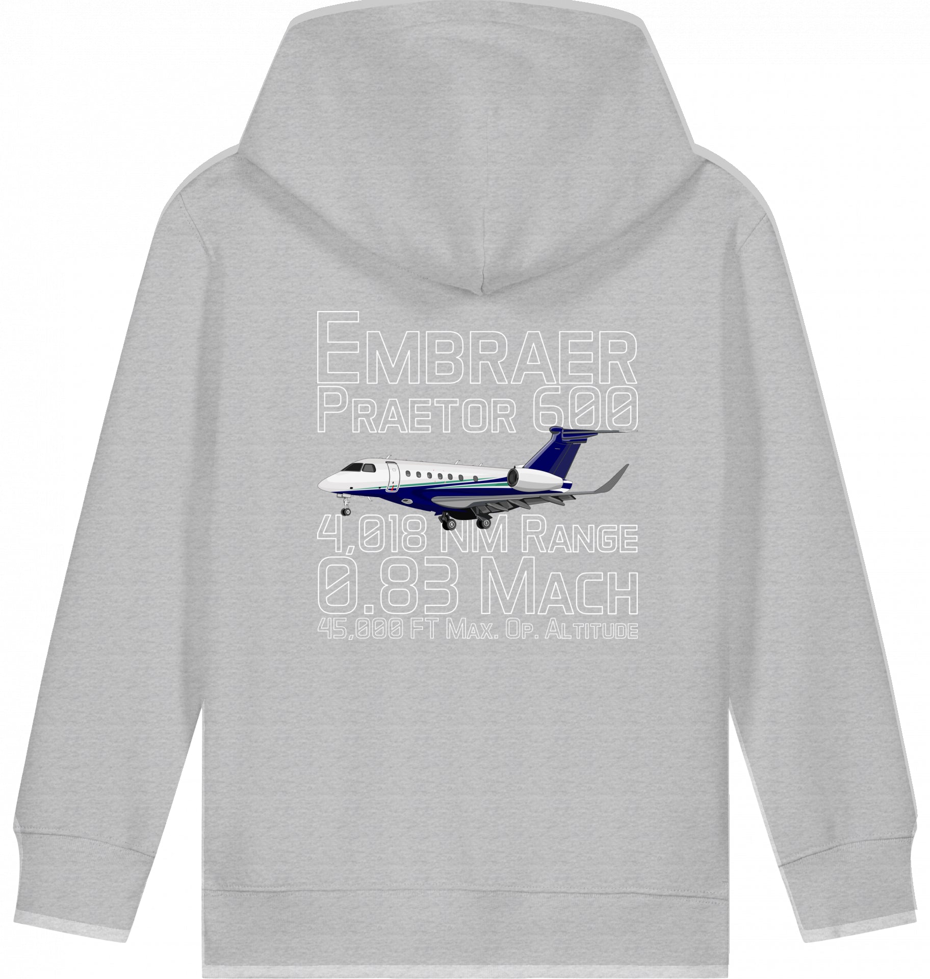 Aviation Kids Hoodie Embraer 600 Praetor Datas für Piloten, Crews, Kinder & Planespotter made by SUPERSONIC aero 4U