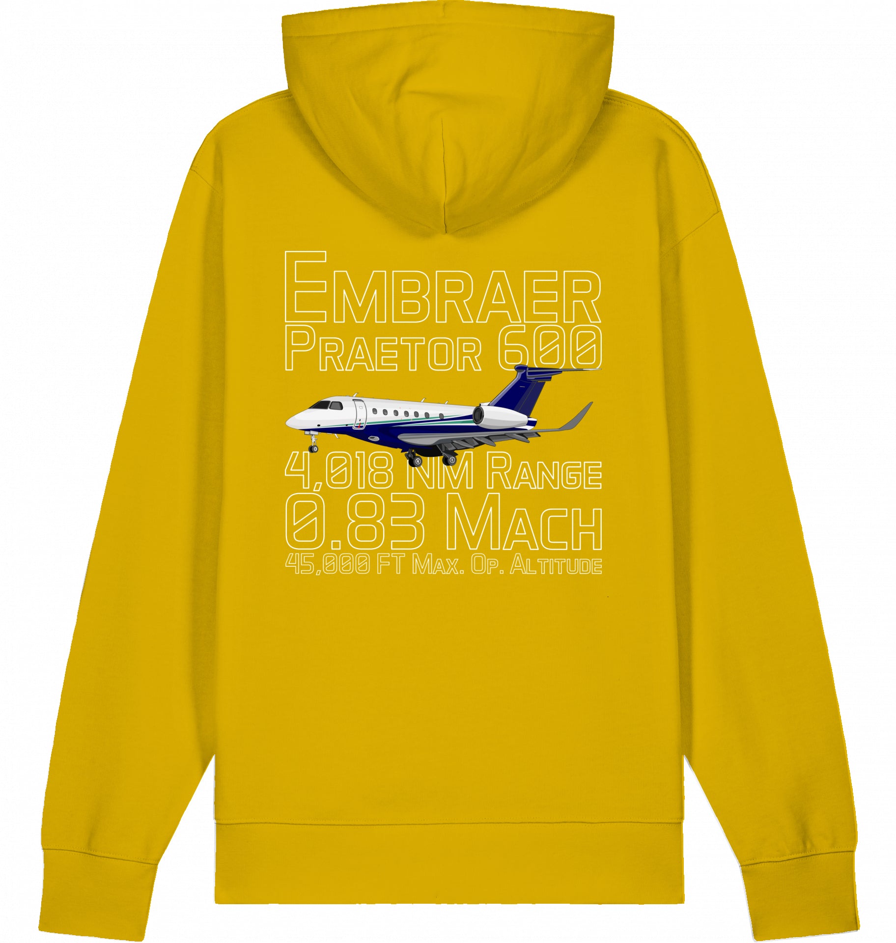 Flugzeug Hoodie Embraer 600 Praetor Datas