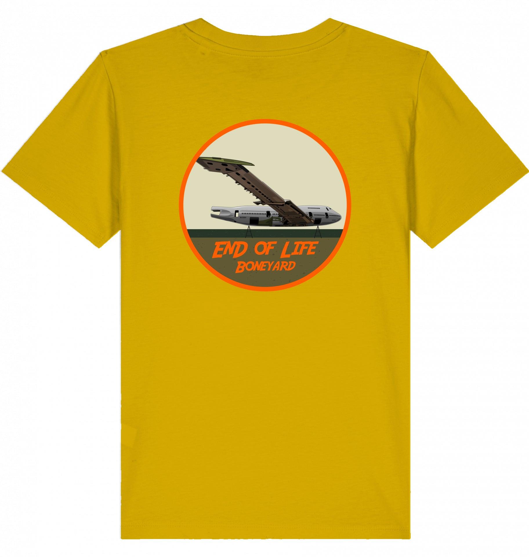 Aviation Kids Aviation T-Shirt "Boeing 747 End of Life Boneyard" 2.0 Ochre für Piloten, Crews, Kinder & Planespotter made by SUPERSONIC aero 4U