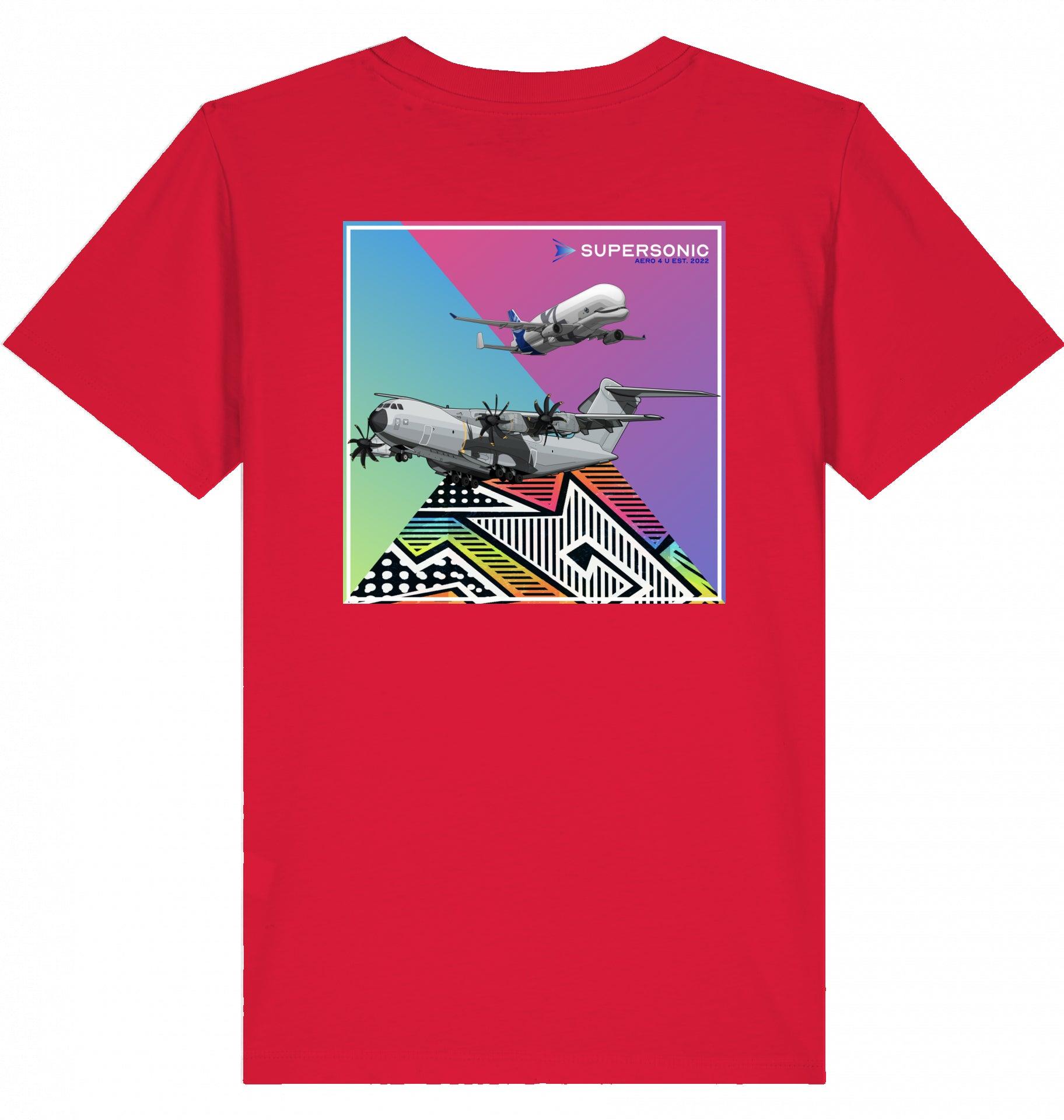 Aviation Kids Aviation T-Shirt Airbus A400M und Beluga Flugzeuge 2.0 Red für Piloten, Crews, Kinder & Planespotter made by SUPERSONIC aero 4U