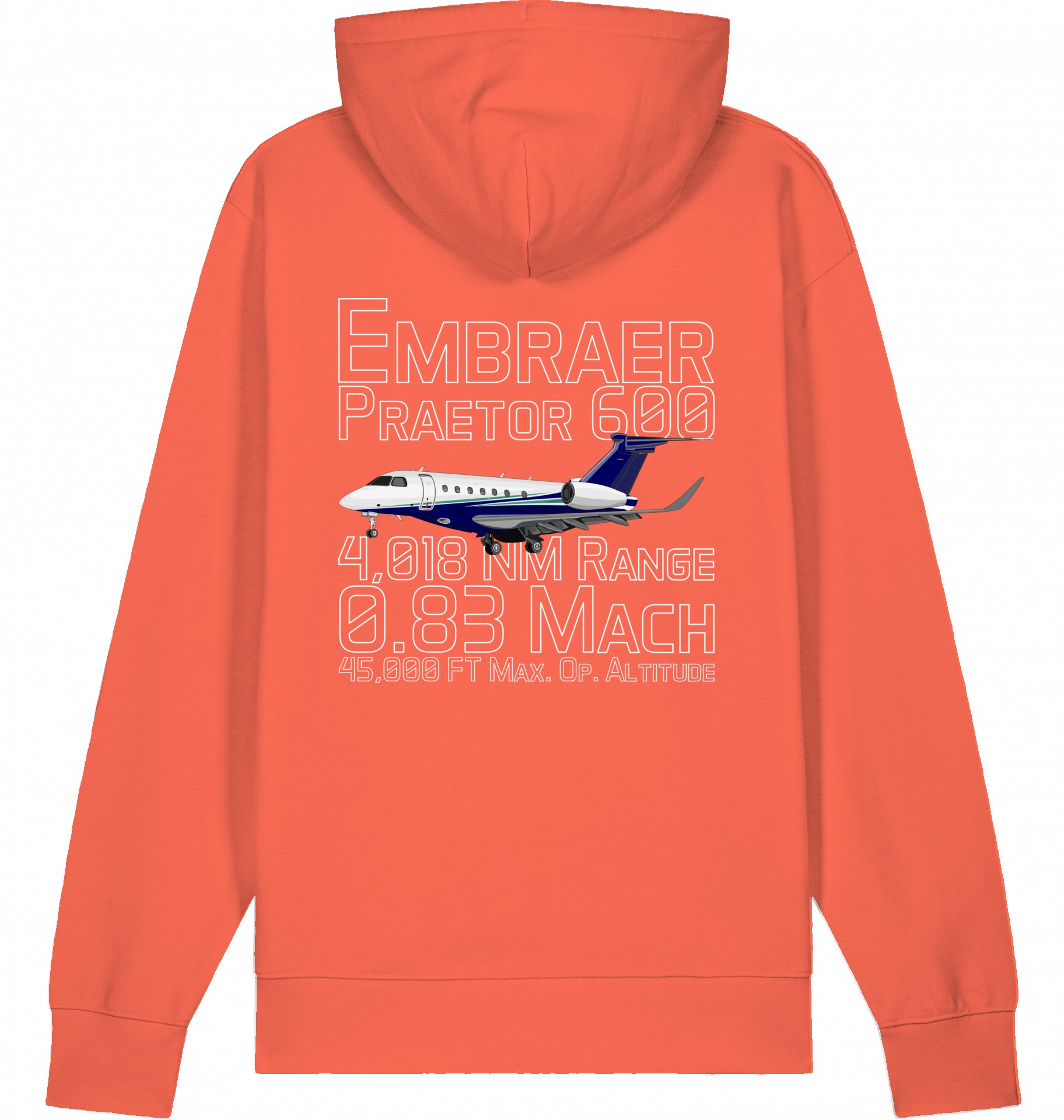 Flugzeug Hoodie Embraer 600 Praetor Datas