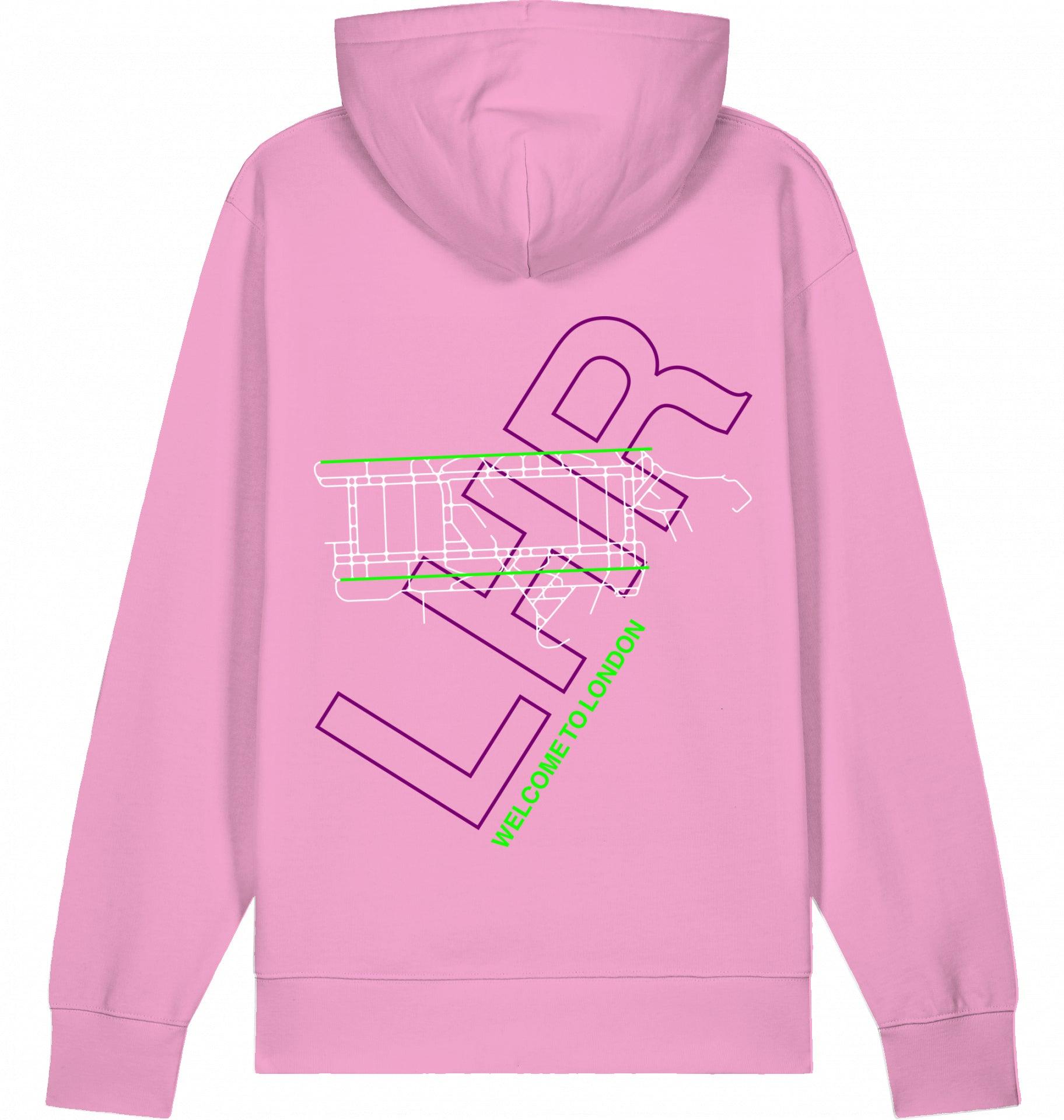 Aviation London Heathrow LHR Airport Hoodie 2.0 Bubble Pink für Piloten, Crews, Kinder & Planespotter made by SUPERSONIC aero 4U
