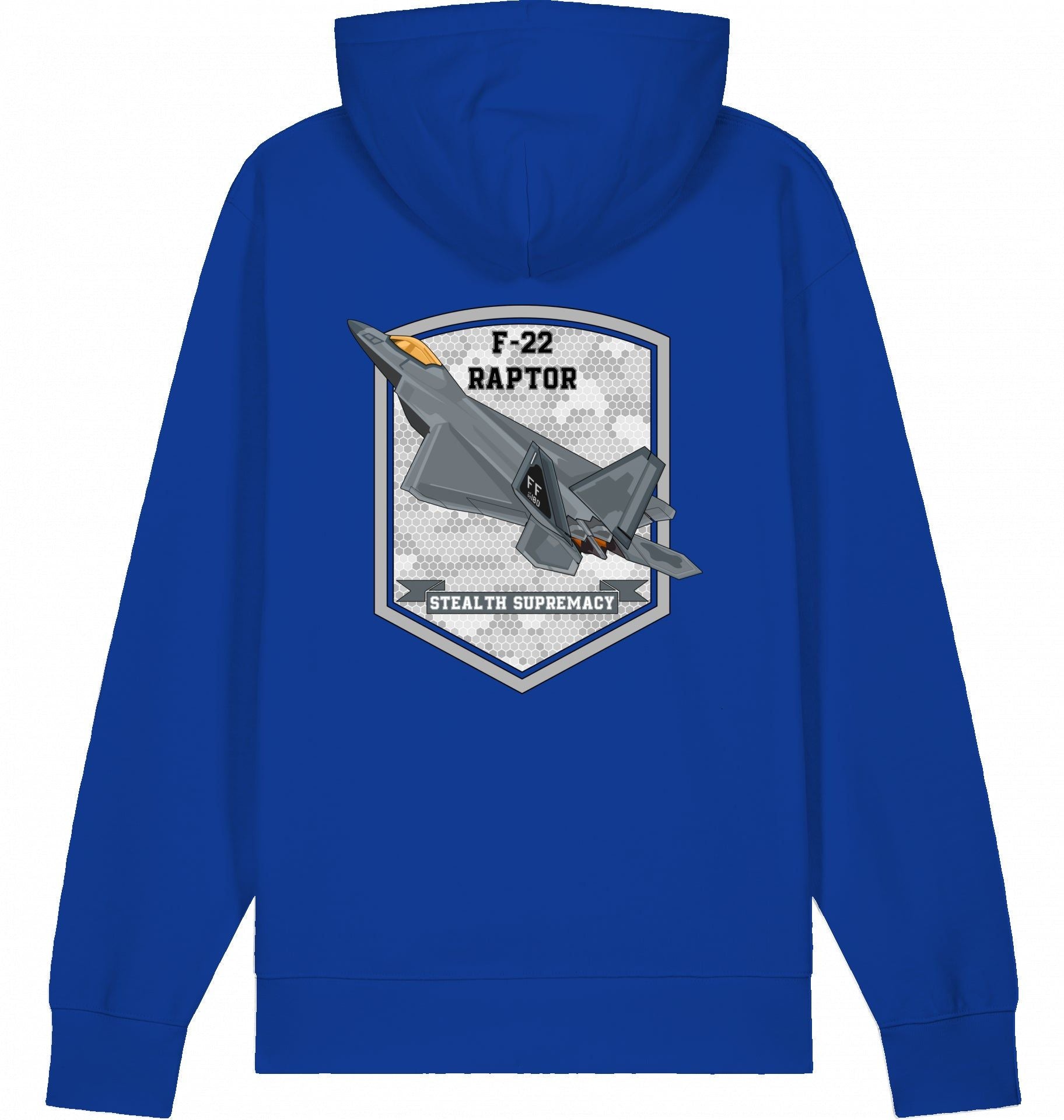 Aviation Flugzeug Hoodie F-22 Raptor Stealth Supremacy Worker Blue für Piloten, Crews, Kinder & Planespotter made by SUPERSONIC aero 4U