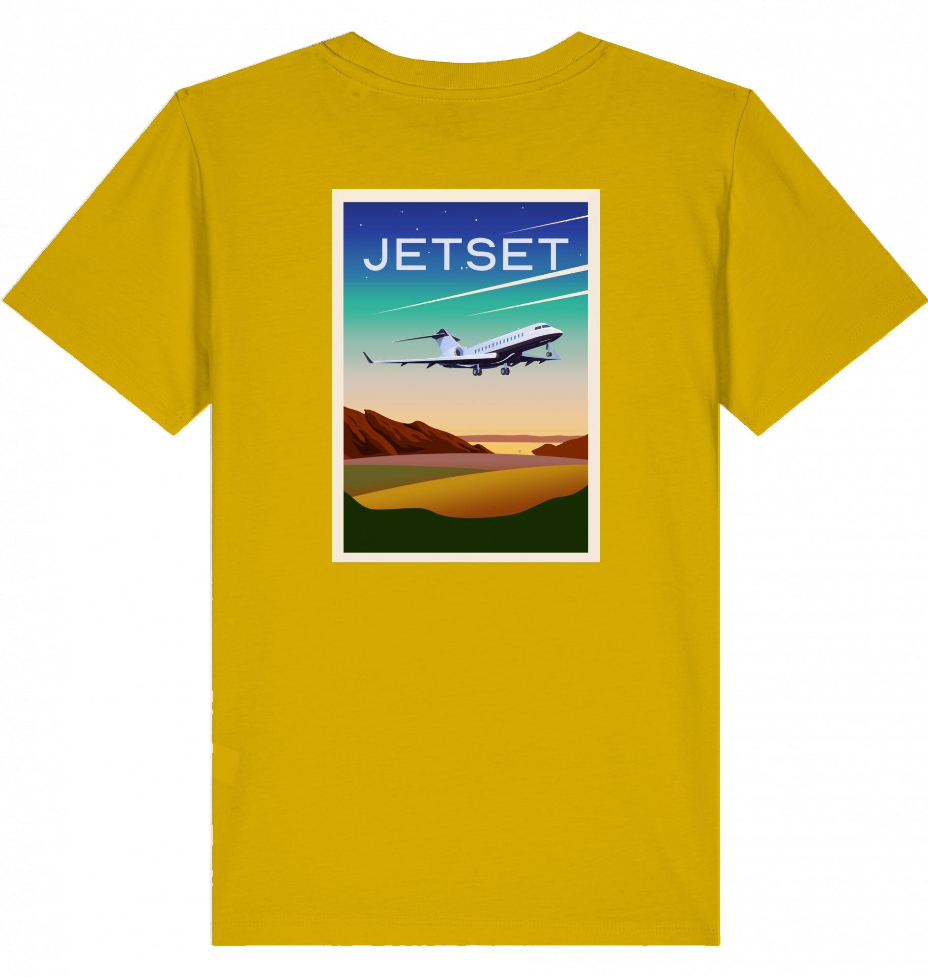 Aviation Kids Aviation T-Shirt "Jetset - Bombardier Global Express" 2.0 Ochre für Piloten, Crews, Kinder & Planespotter made by SUPERSONIC aero 4U