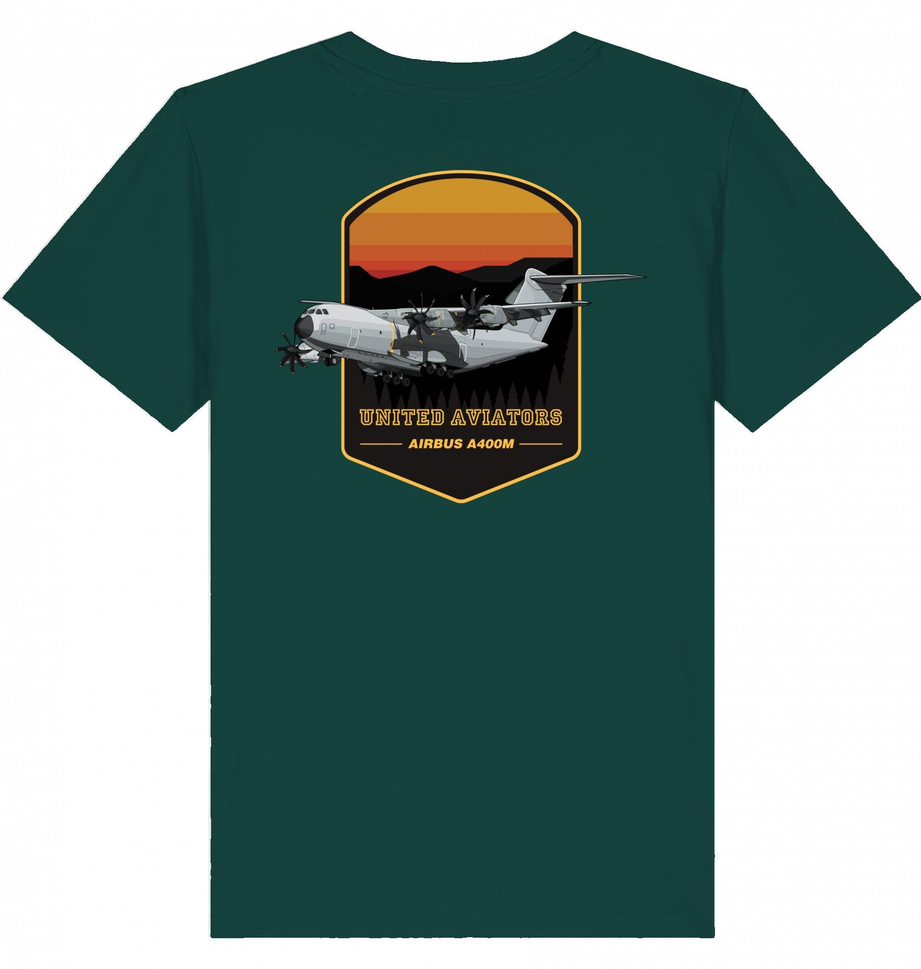 Aviation Kids Aviation T-Shirt United Aviators Airbus A400M Flugzeug2.0 Glazed Green für Piloten, Crews, Kinder & Planespotter made by SUPERSONIC aero 4U