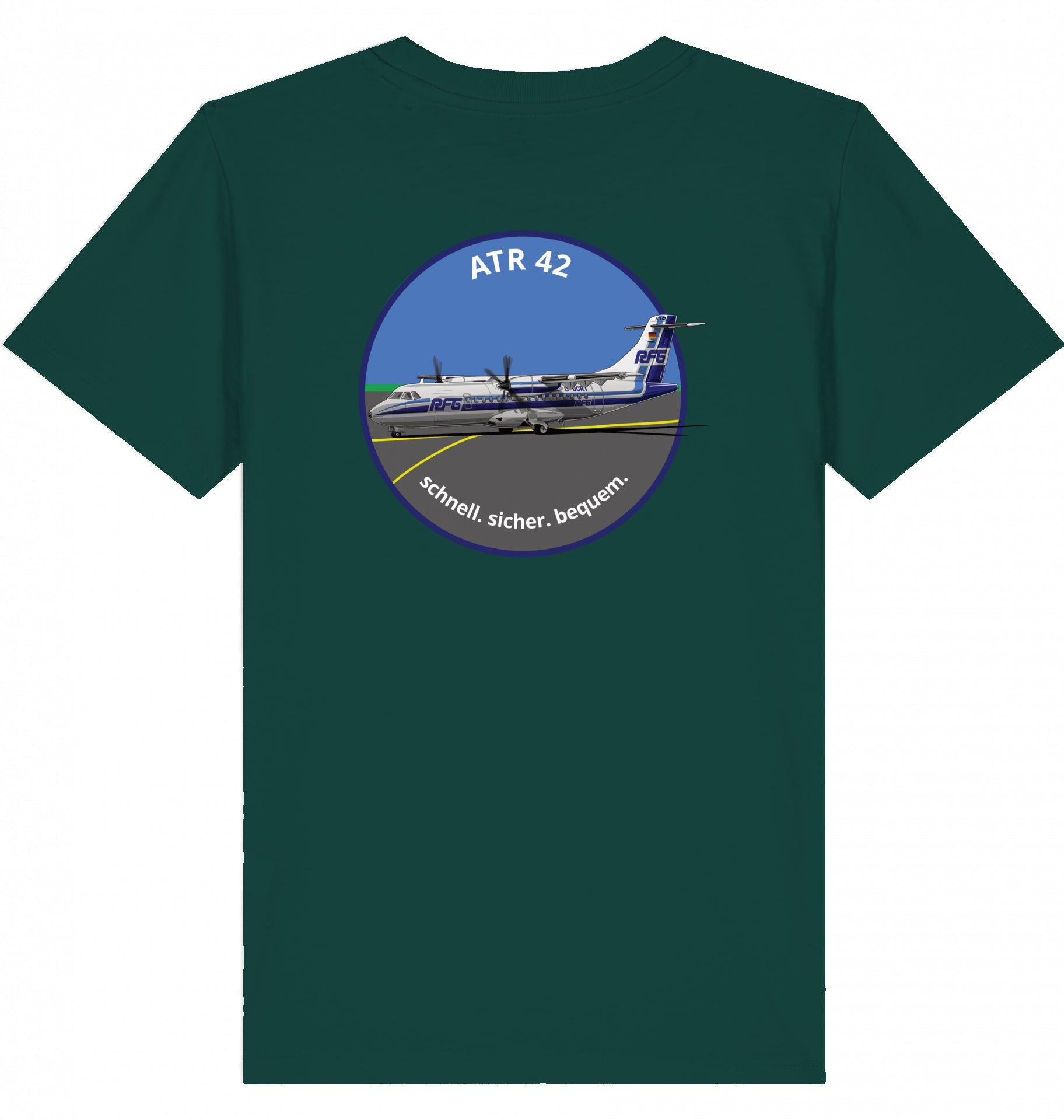 Aviation Kids Aviation T-Shirt "ATR42 Flugzeug RFG EDLW" 2.0 Glazed Green für Piloten, Crews, Kinder & Planespotter made by SUPERSONIC aero 4U