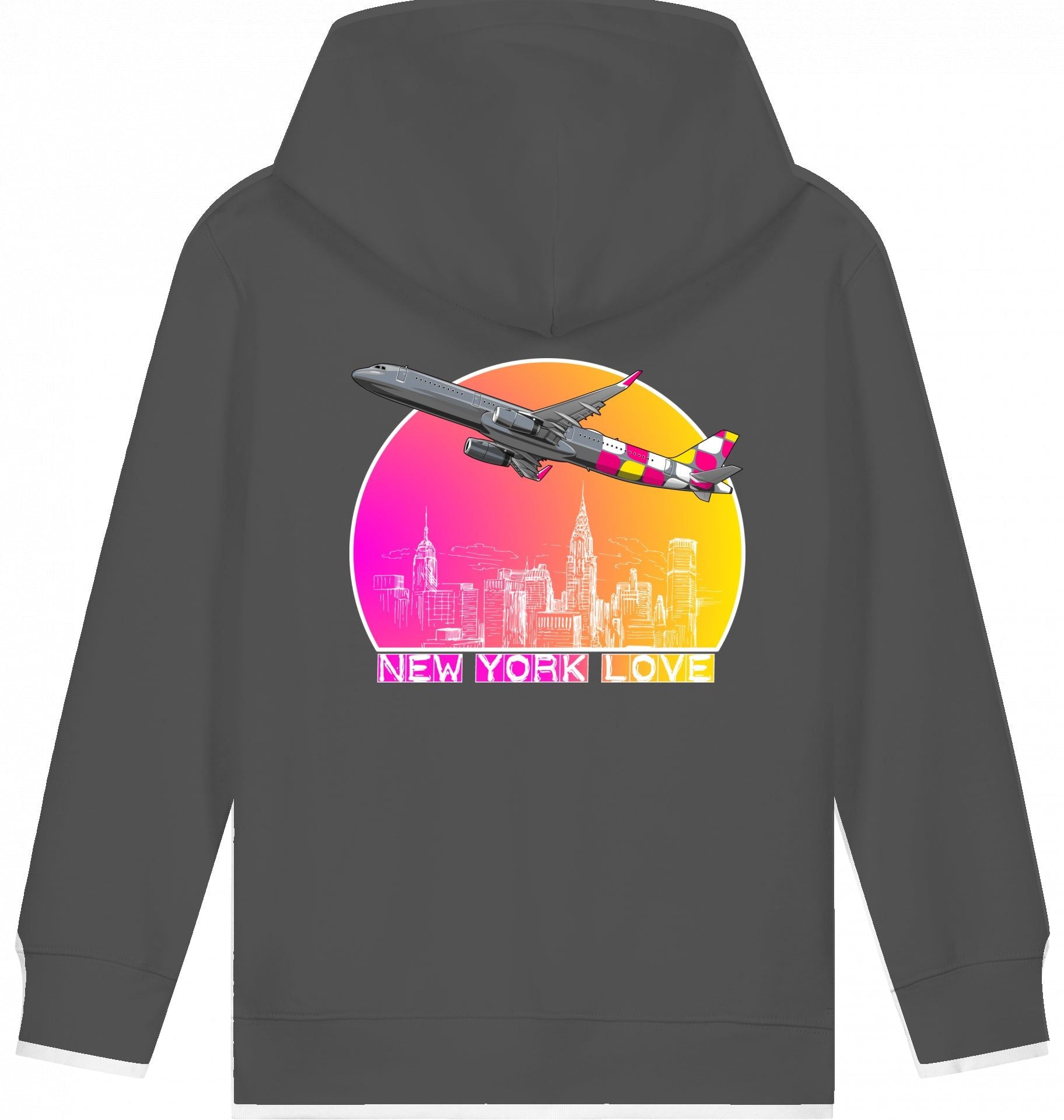 Aviation Kids Flugzeug Hoodie Airbus A321 New York für Piloten, Crews, Kinder & Planespotter made by SUPERSONIC aero 4U